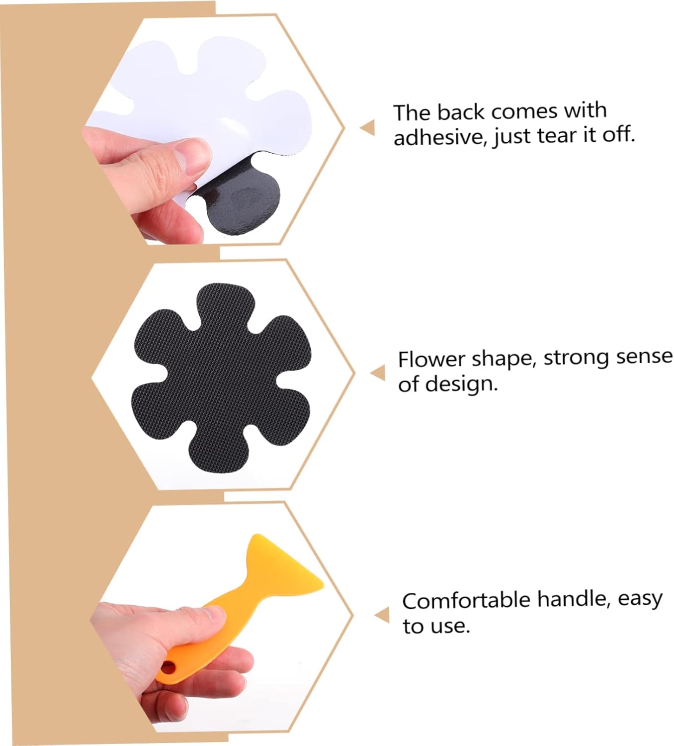 PRETYZOOM Flower Shaped Anti-Slip Bath Stickers 20pcs Set
