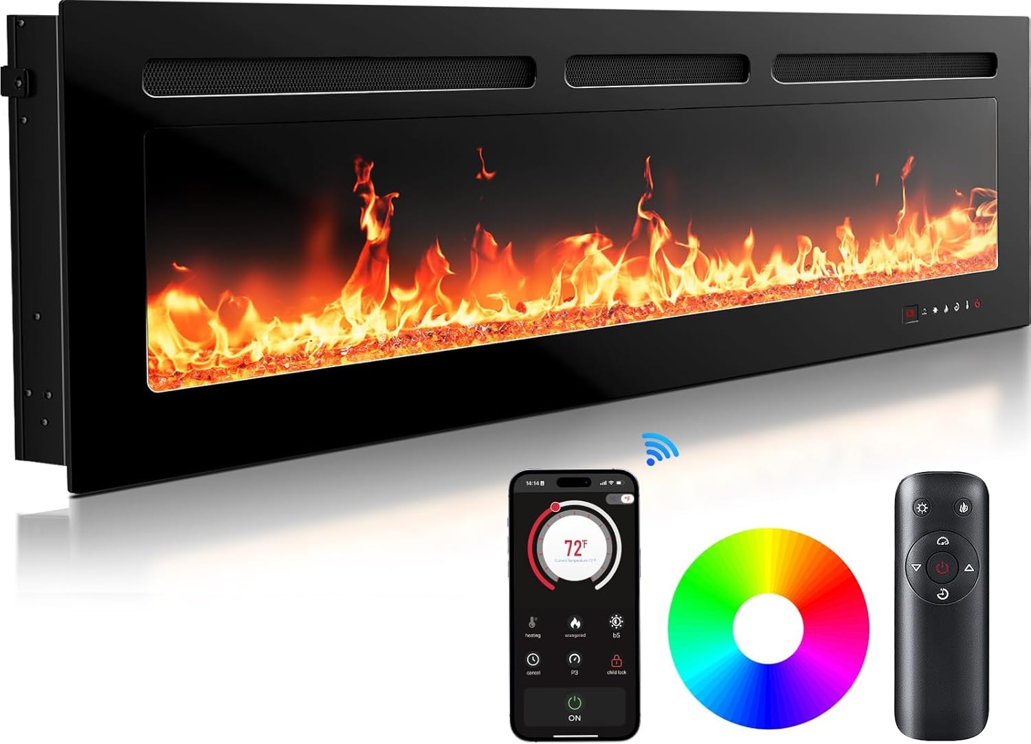 Silonn 50 Smart Electric Fireplace with App Control