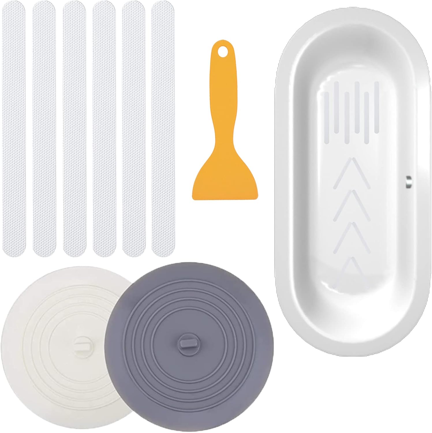 V-TOP 2 Pack Tub Stopper with 30 Non Slip Stickers
