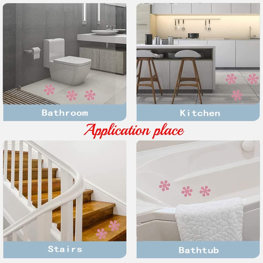Flower Shape Luminous Non-Slip Bathroom Stickers 12 Pcs