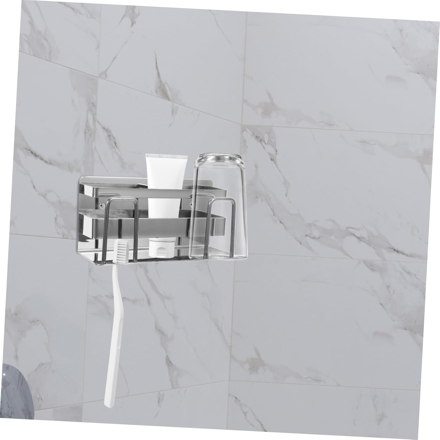 SHOWERORO Wall Mount Toothbrush Holder Stand