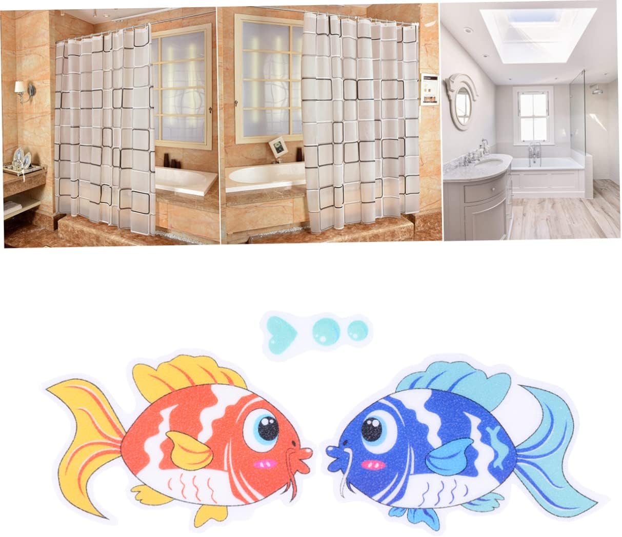 ETHZZLE Non-Slip Fish Decals 8 Pack Bath Safety Stickers