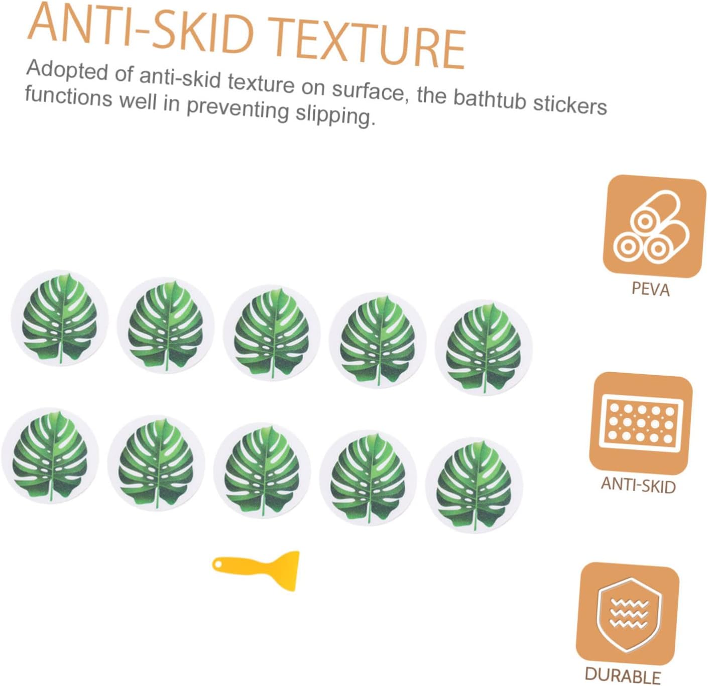 Ciieeo Leaf Design Anti-Skid Bath Decals