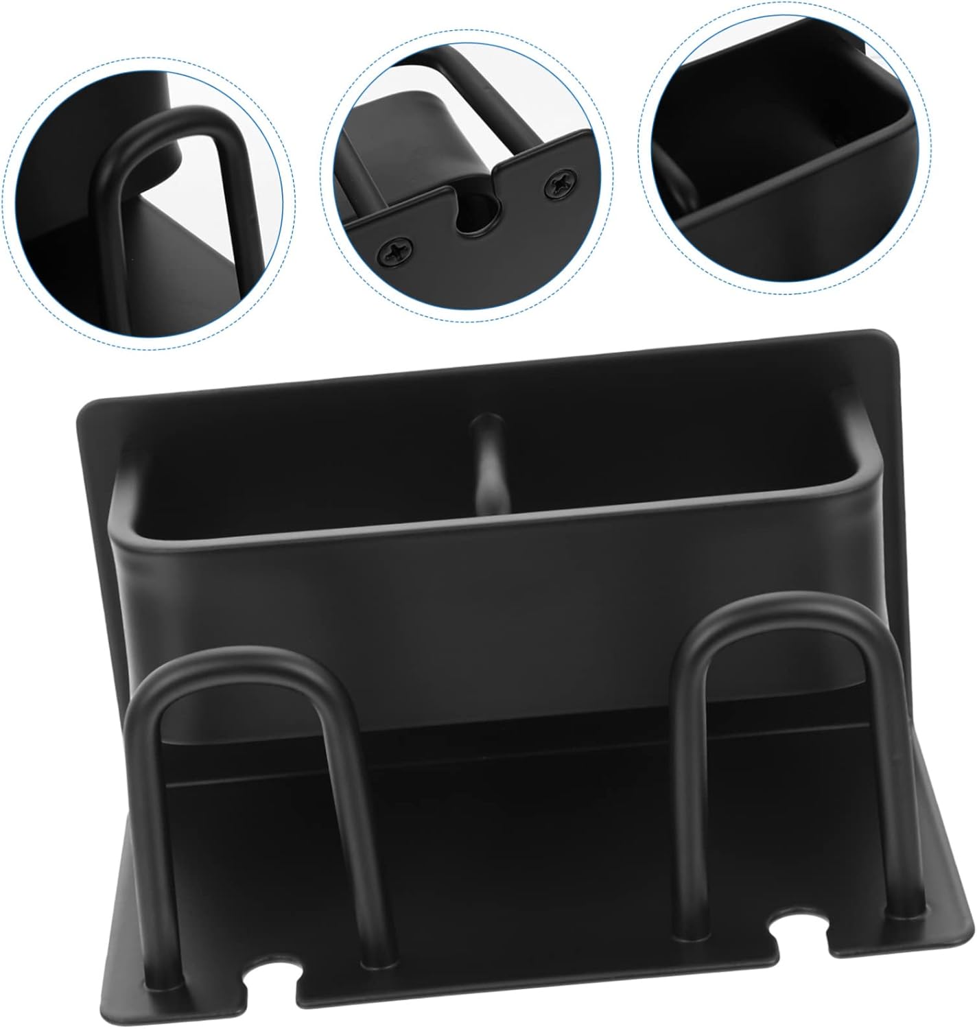 Wall-Mounted Storage Rack for Toothbrush and Toothpaste Black Aluminum