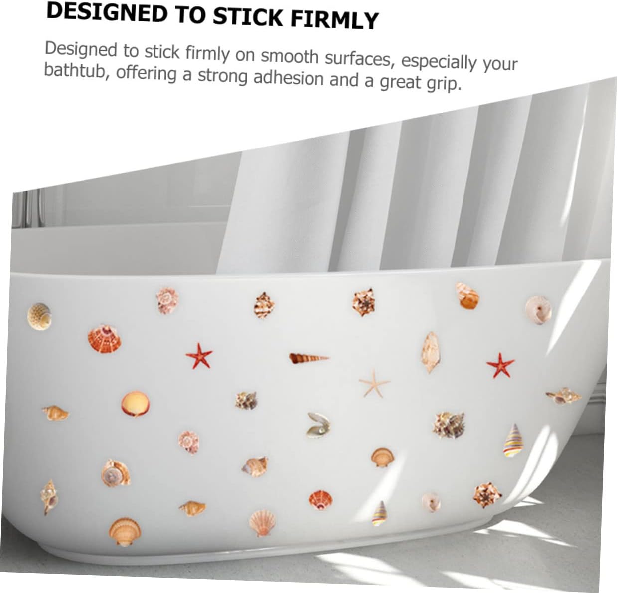 LIFKOME 6 Sheets Seashell Bathtub Decals Non Slip