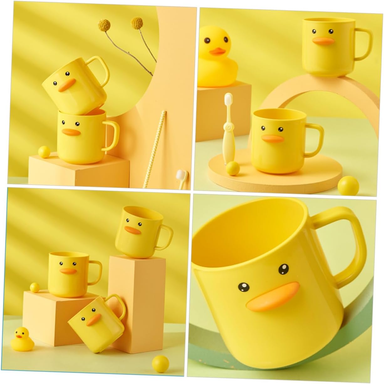 2pcs Cute Toothbrush Storage Cups for Bathroom Use