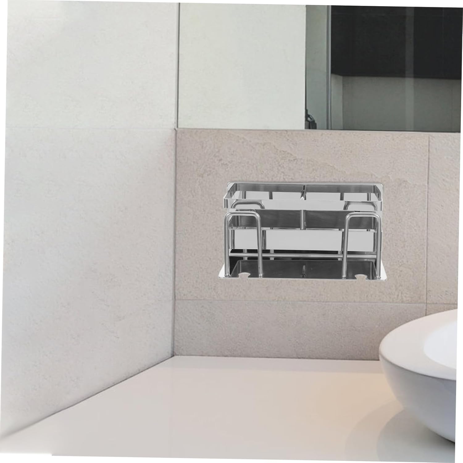 SHOWERORO Wall Mount Toothbrush Holder Stand