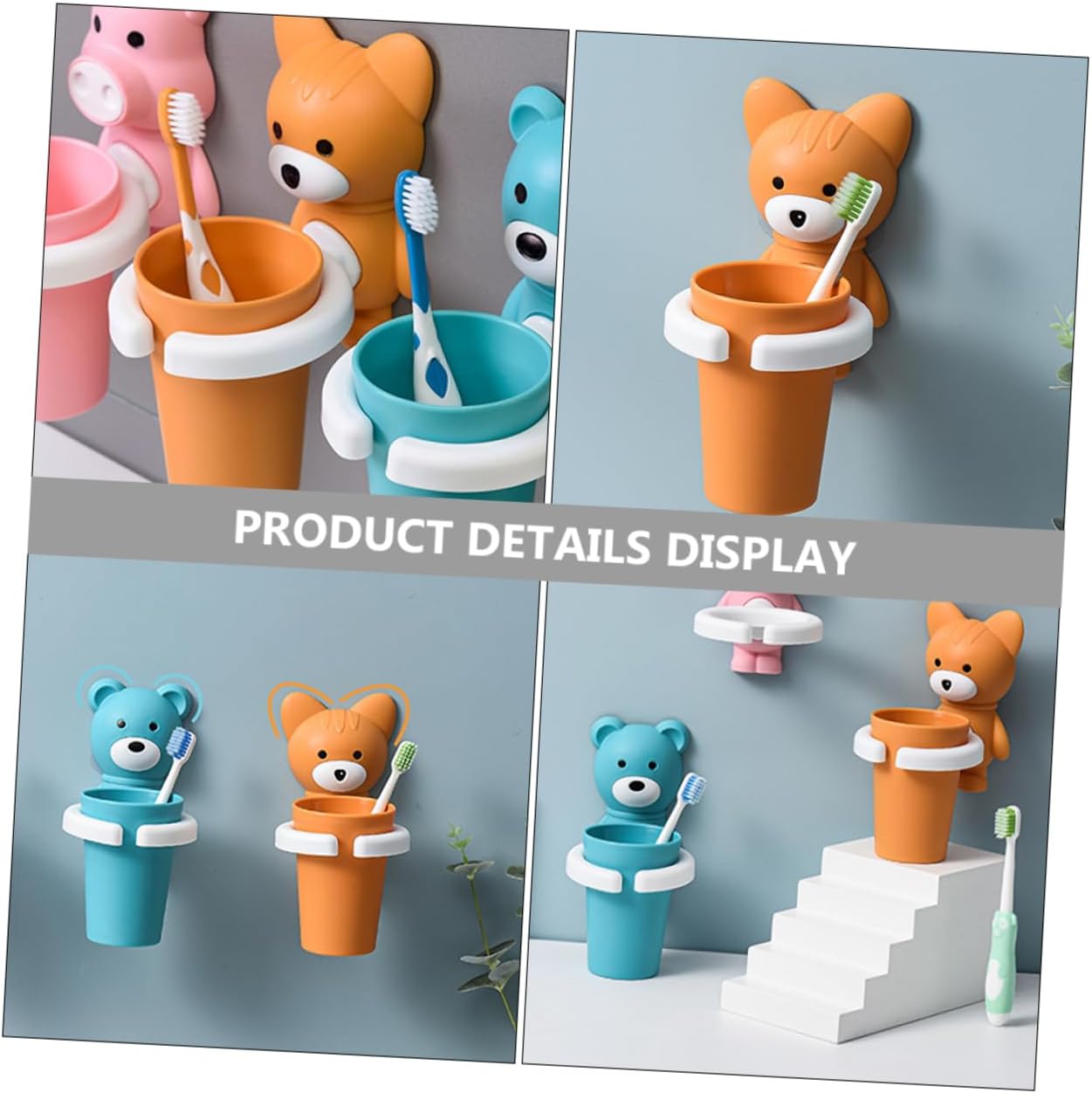 Wall Mounted Toothbrush Holder with Fox Design