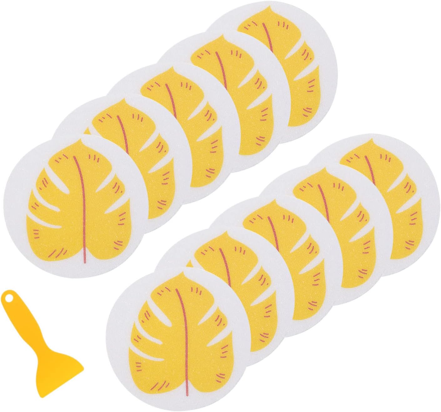 Yellow Leaf Non-Slip Bathtub Stickers 8 Pack