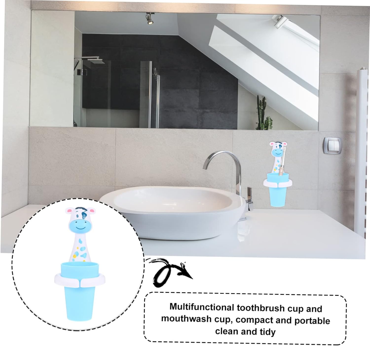 Wall Mounted Toothbrush Holder with Cups Set