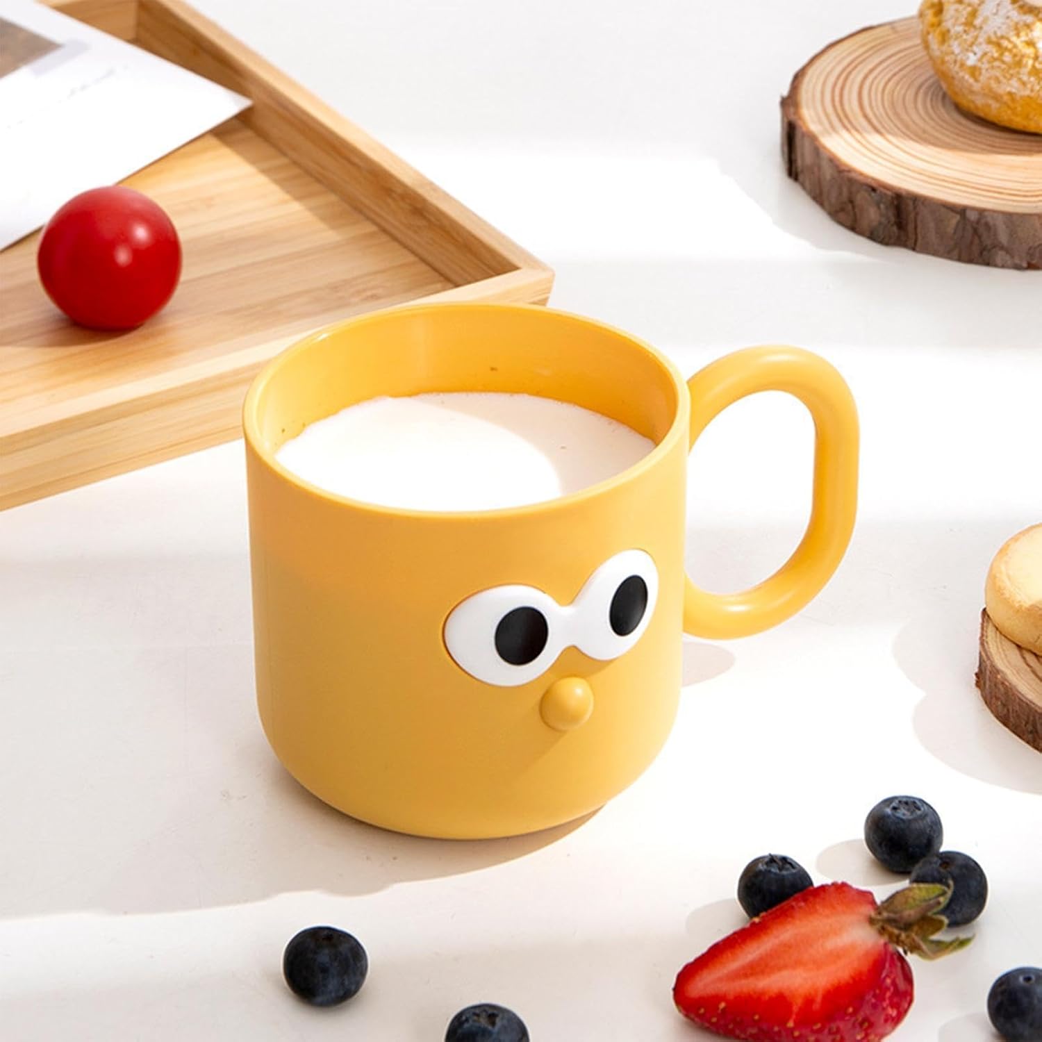DNCG Cartoon Brush Mug for Kids - Yellow Toothbrush Holder