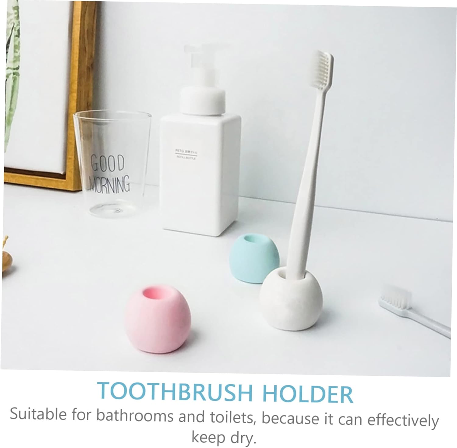 3 Pack Modern Waterproof Toothbrush Holder for Bathroom Kitchen