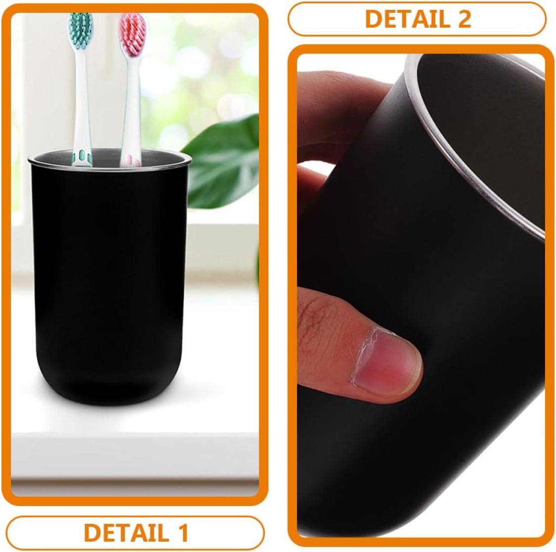 2pcs Unbreakable Toothbrush Holder Cups with Chic Design