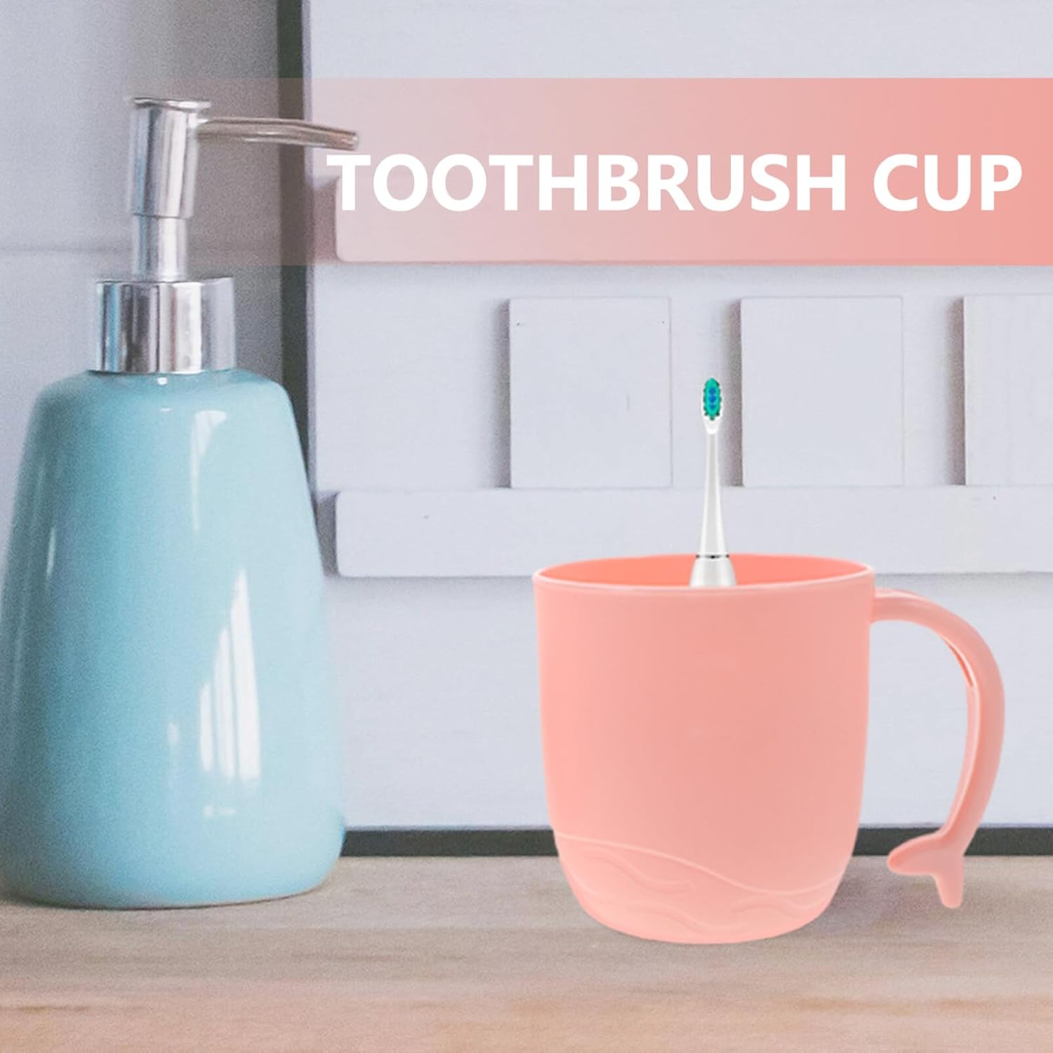 Luxshiny 2pcs Dolphin Cartoon Toothbrush Cups