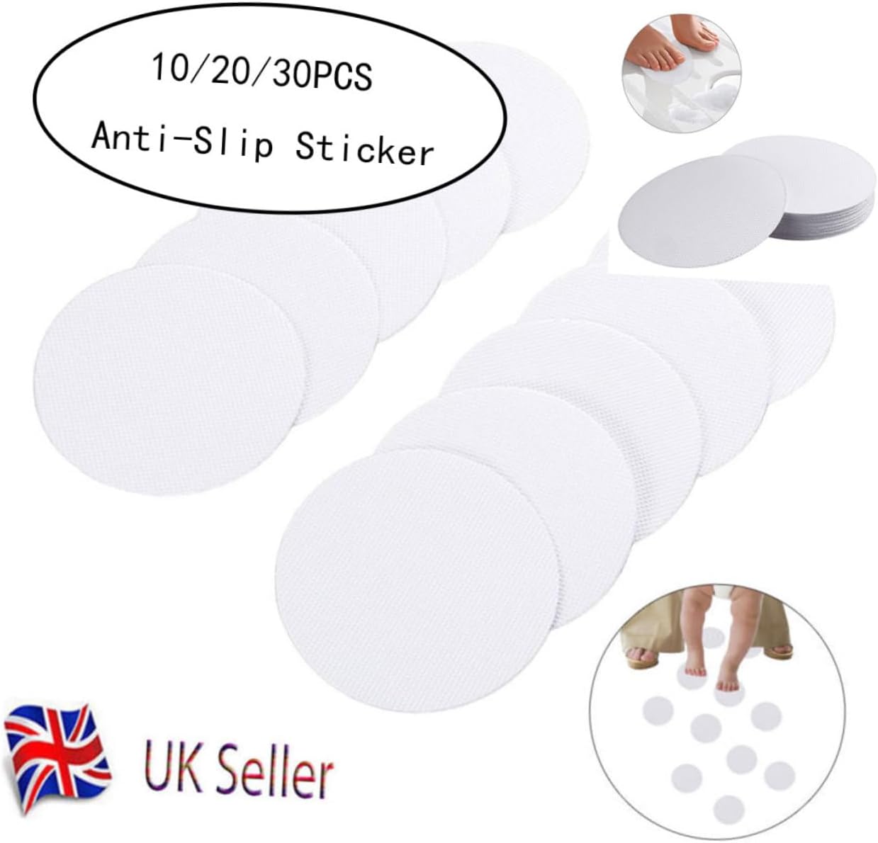 Zerodeko 10 Pack 4 Inch Anti-Slip Shower Stickers