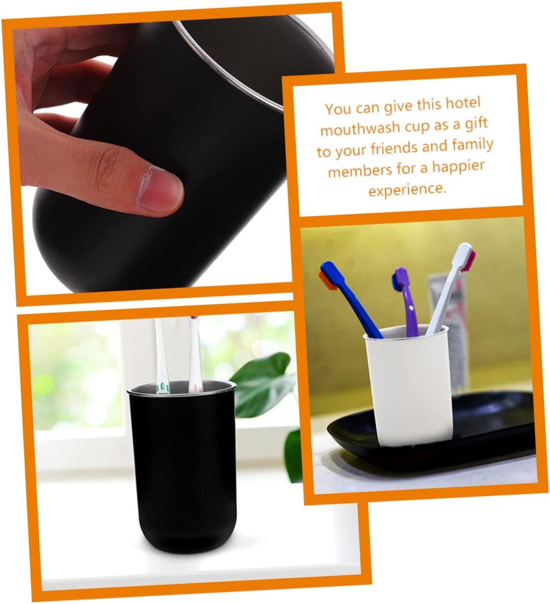 Healifty 2PCS Reusable Toothbrush Mugs