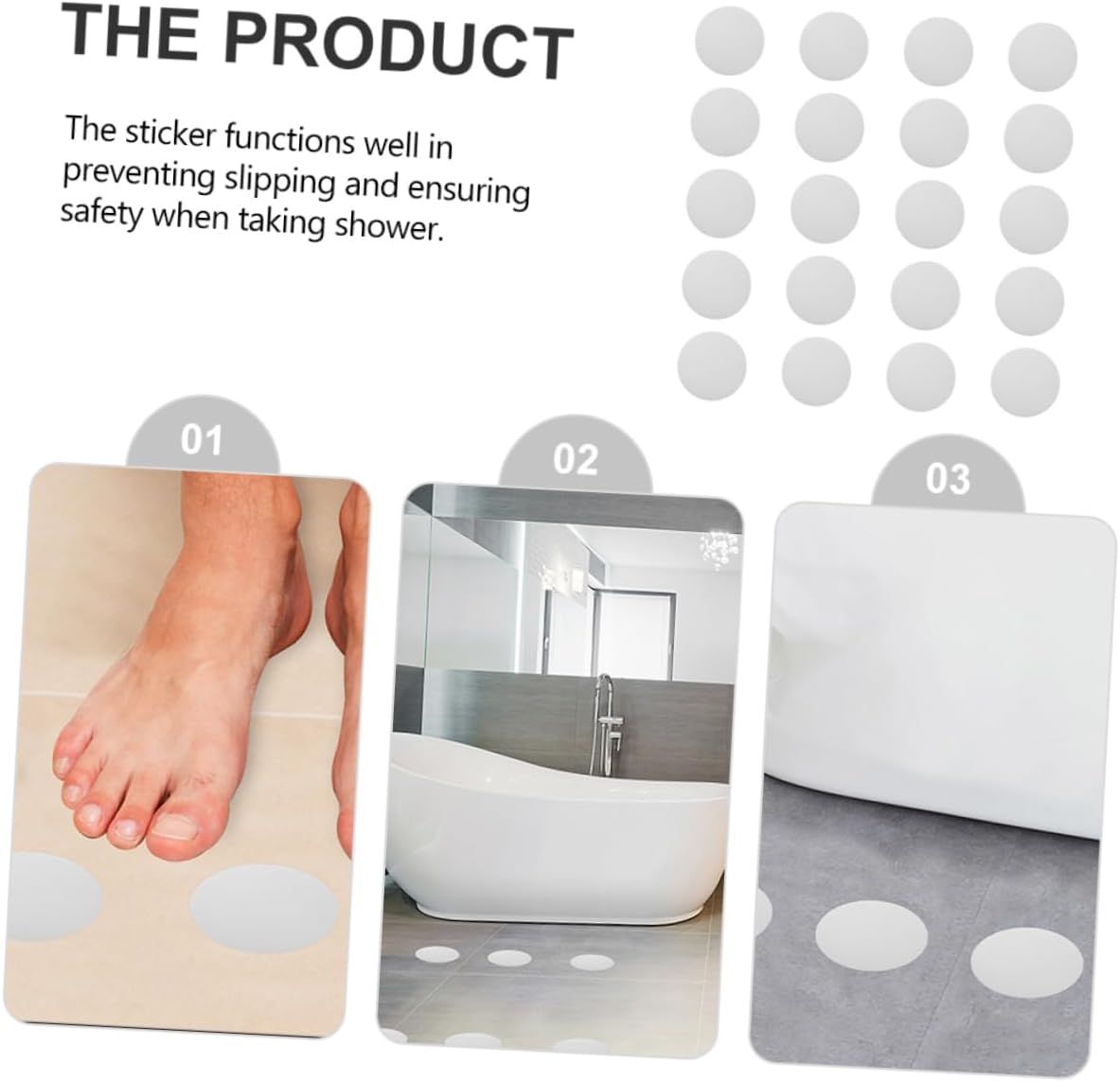ABOOFAN 20pcs Anti-Slip Bathtub Stickers for Safety Shower and Kitchen Use