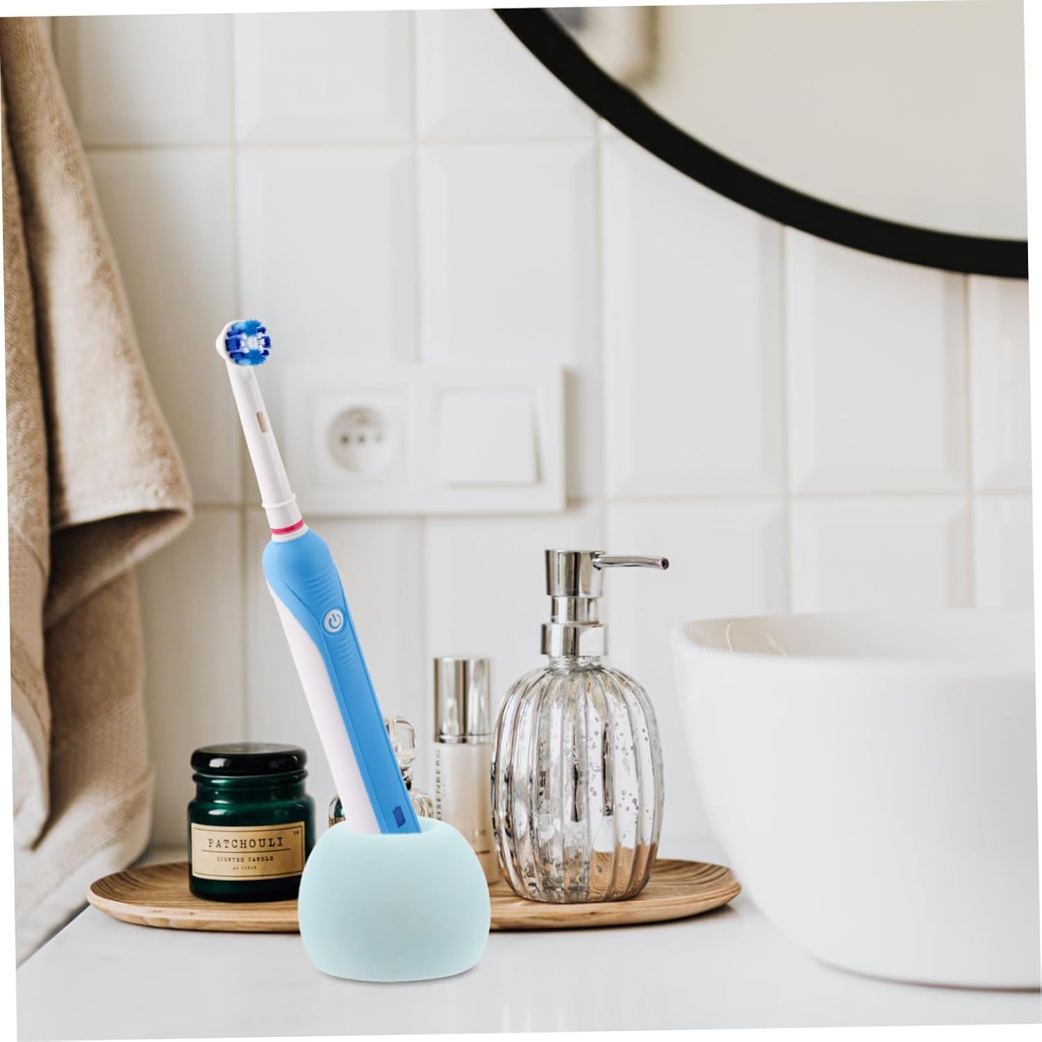 KONTONTY Waterproof Diatomite Toothbrush Organizer Stand