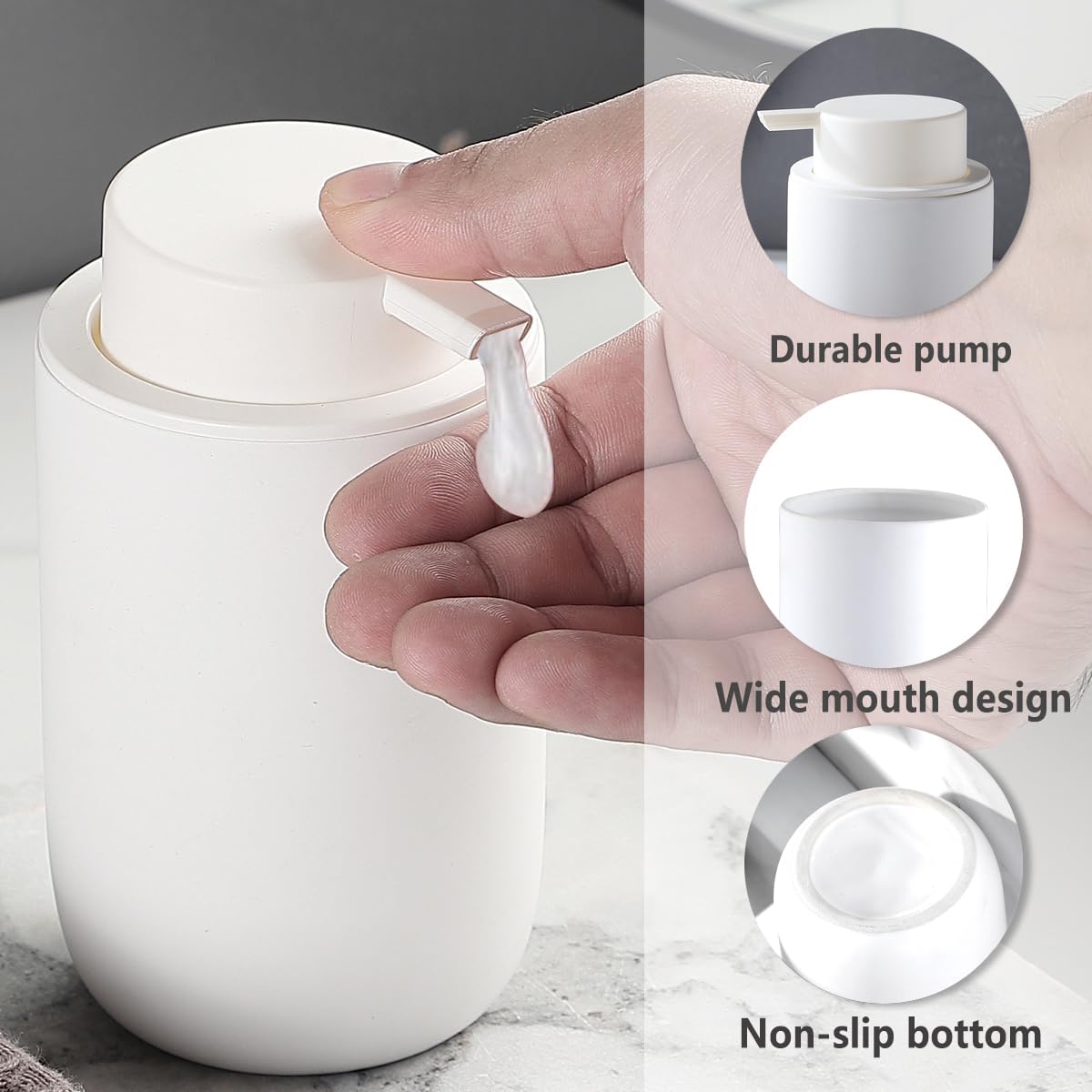 Ceramic Soap Dispenser Set with Toothbrush Holders