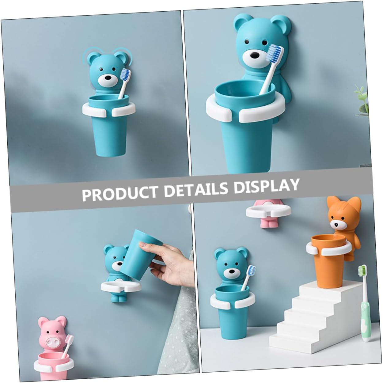 Mikinona Wall-Mounted Toothbrush Holder for Bathroom