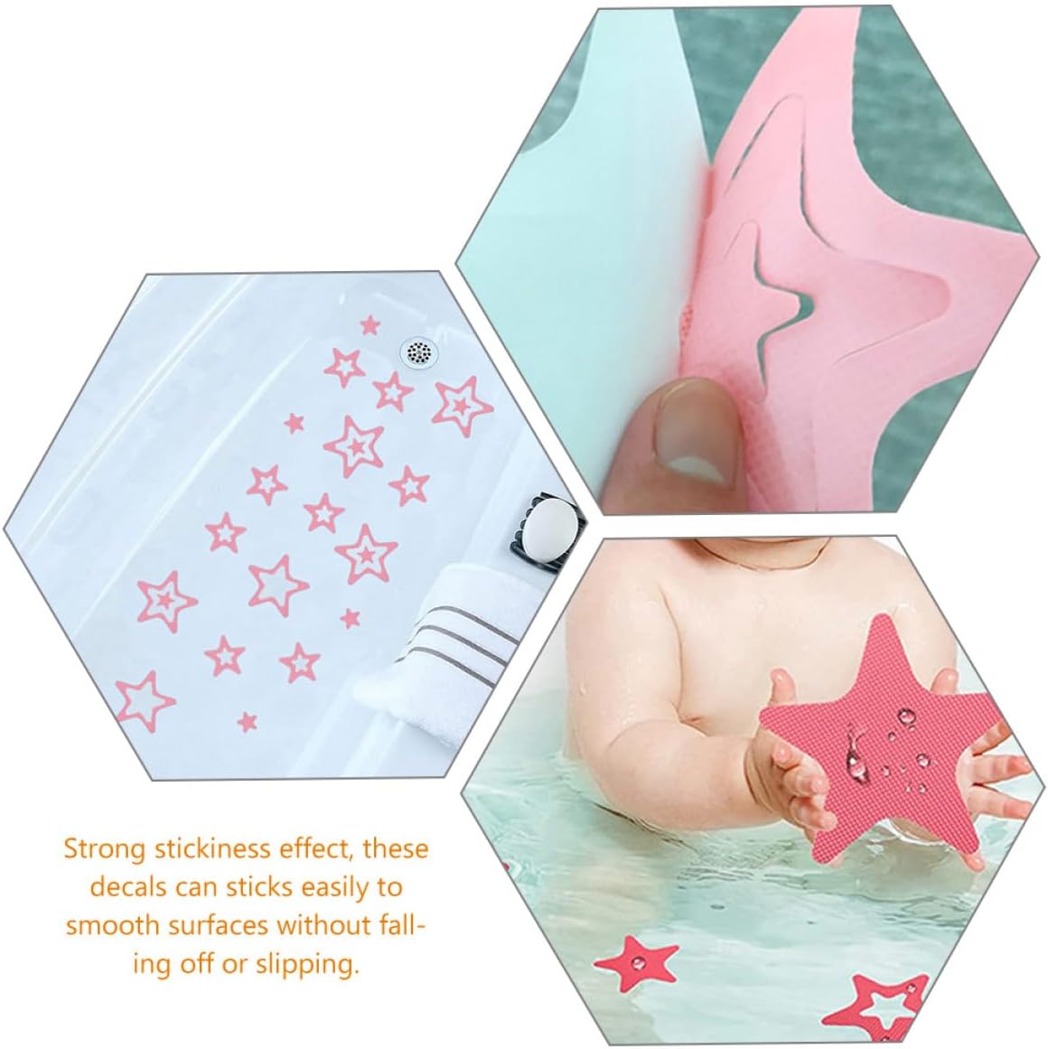 Luxshiny 12Pcs Star Shape Non-Slip Bathroom Stickers 1