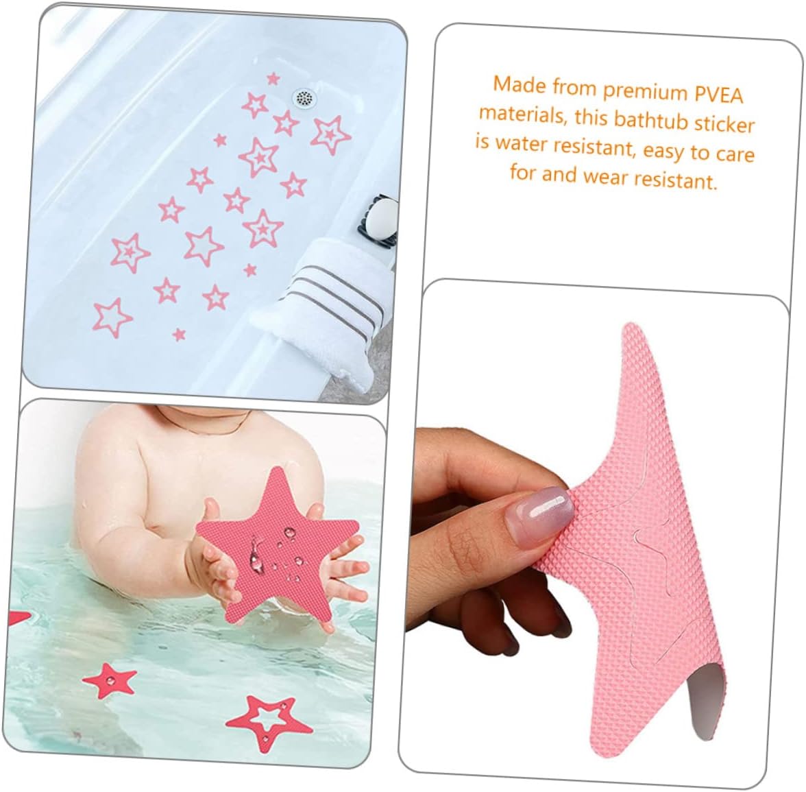 LIFKOME 12Pcs Star Shape Non-Slip Bathtub Floor Stickers