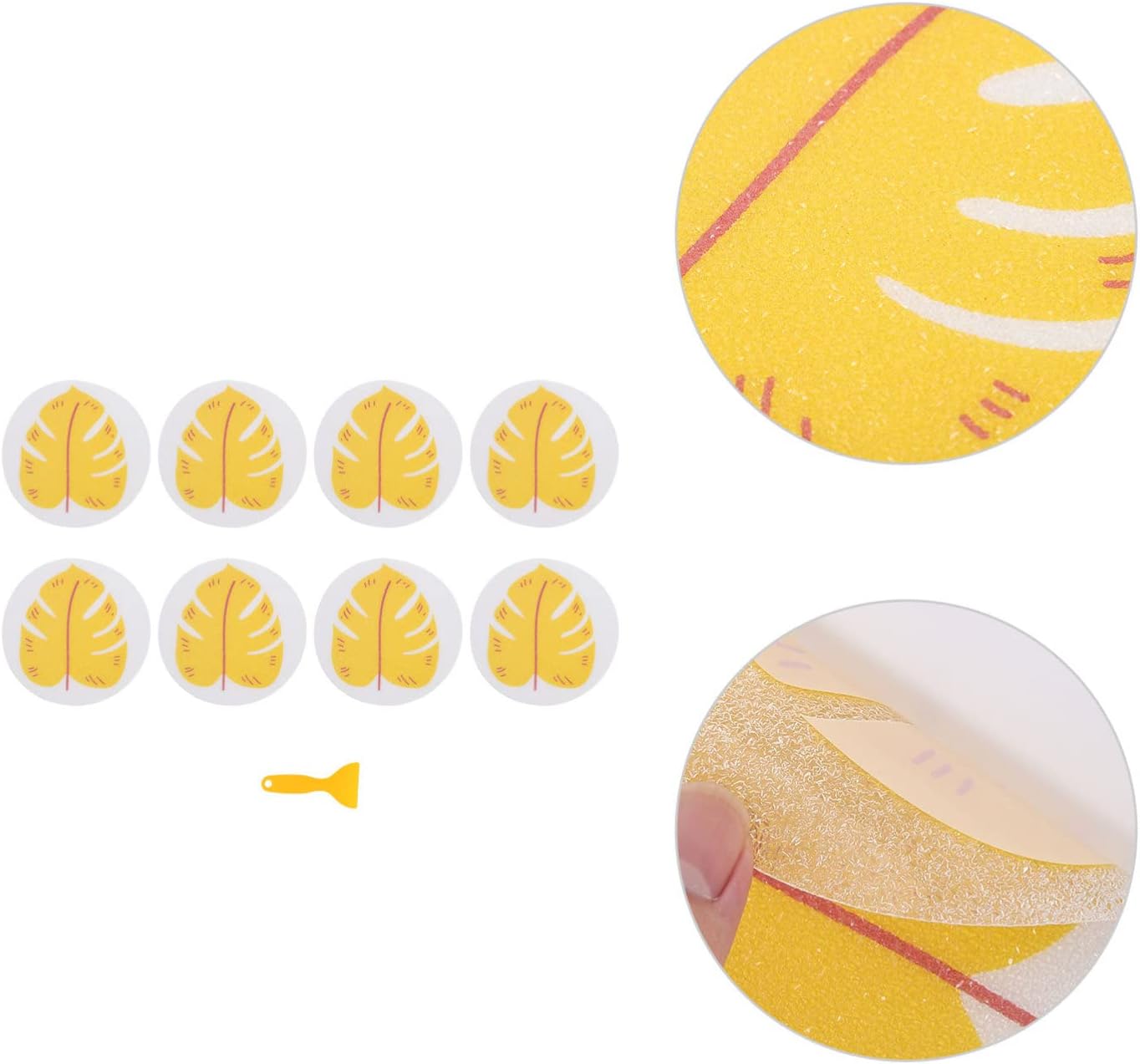 Yellow Leaf Non-Slip Bathtub Stickers 8 Pack