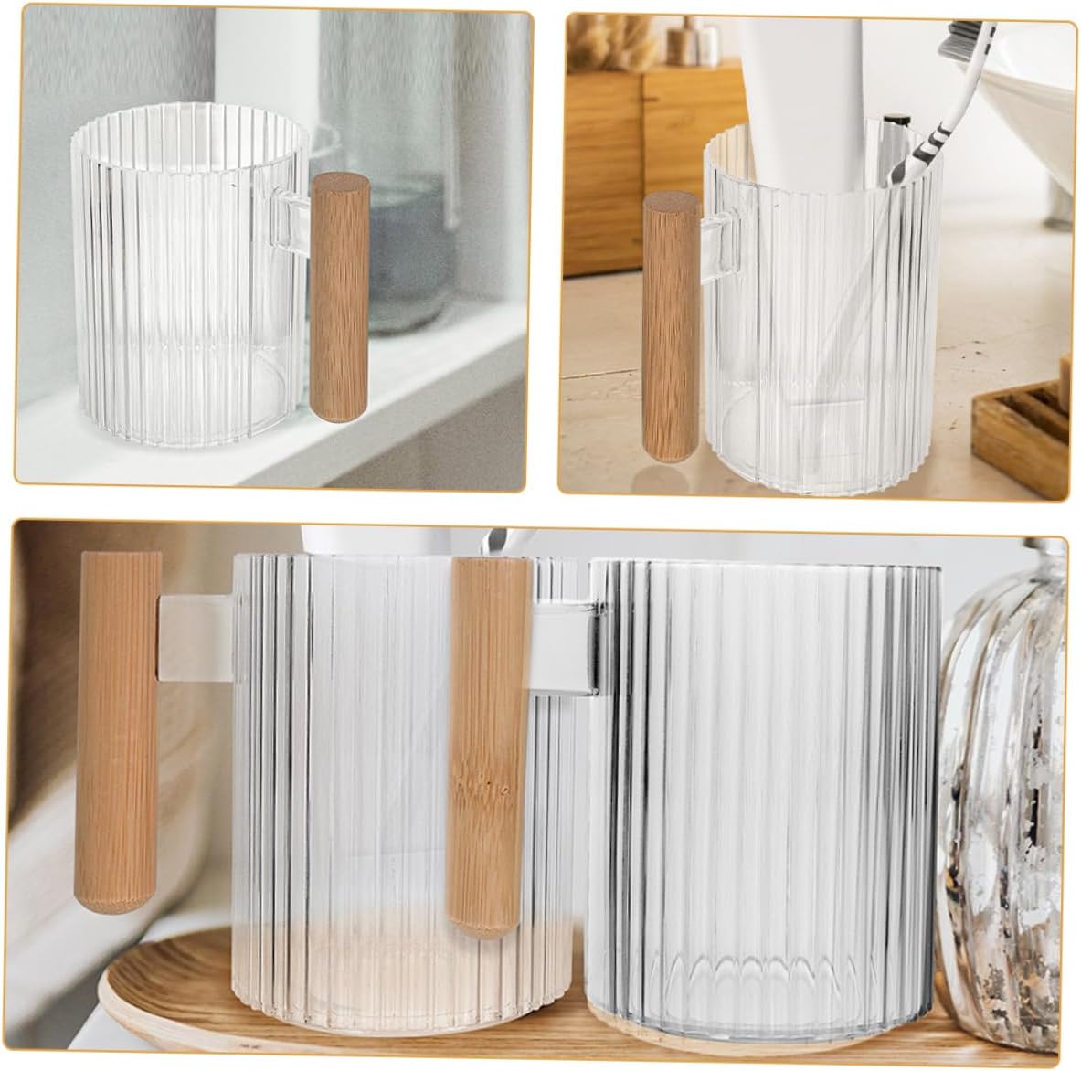 ULTECHNOVO 4Pcs Reusable Toothbrush Holder Cups