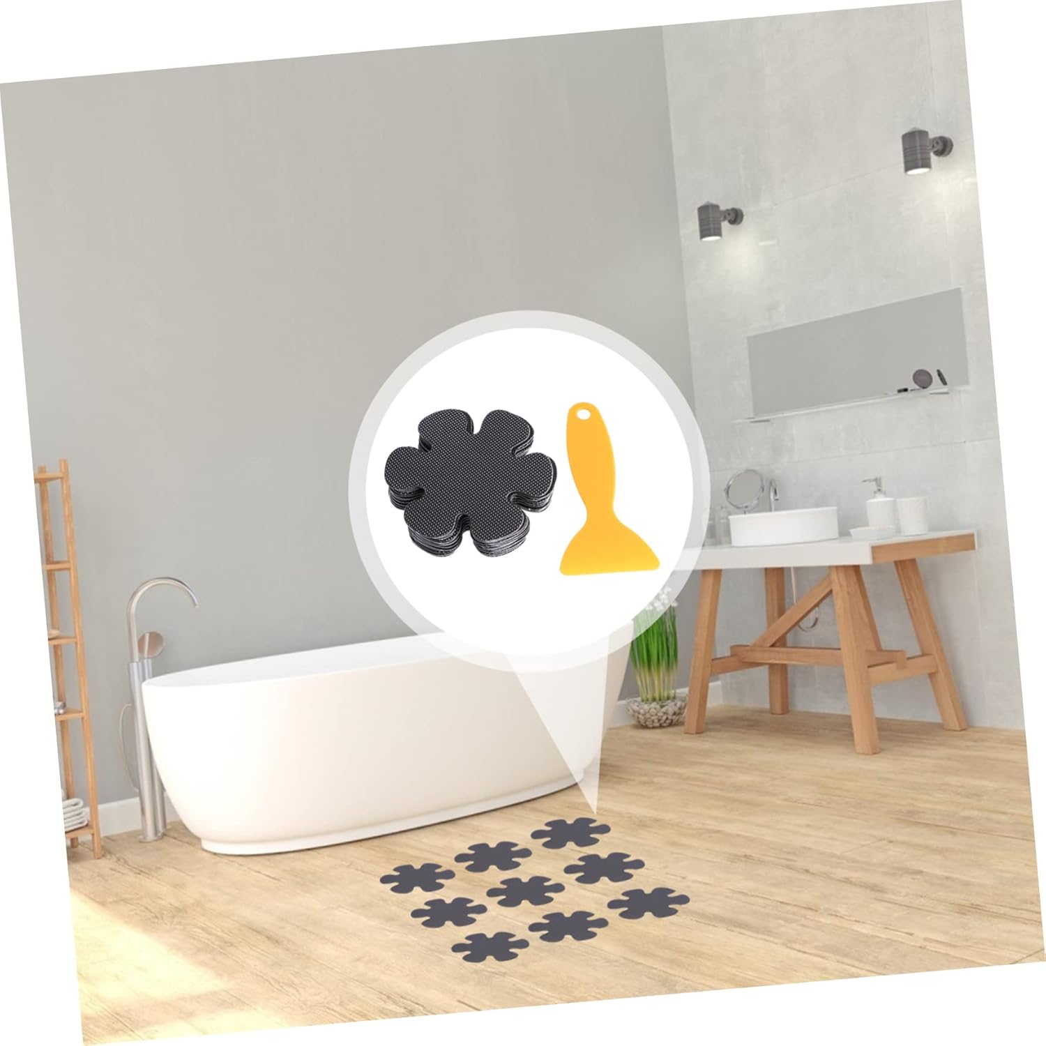 Unomor 20Pcs Flower Shaped Non-Slip Bathtub Stickers