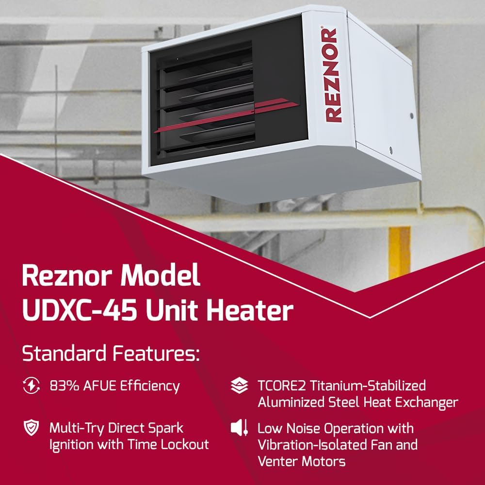 Reznor 45000 BTU Propane Garage Heater with B-Vent Kit