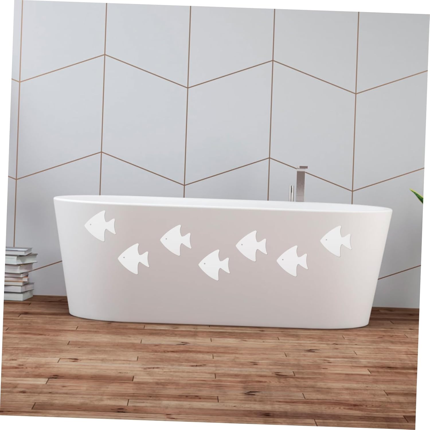 12pcs Fish Shape Non-Slip Bath Tub Stickers Decals