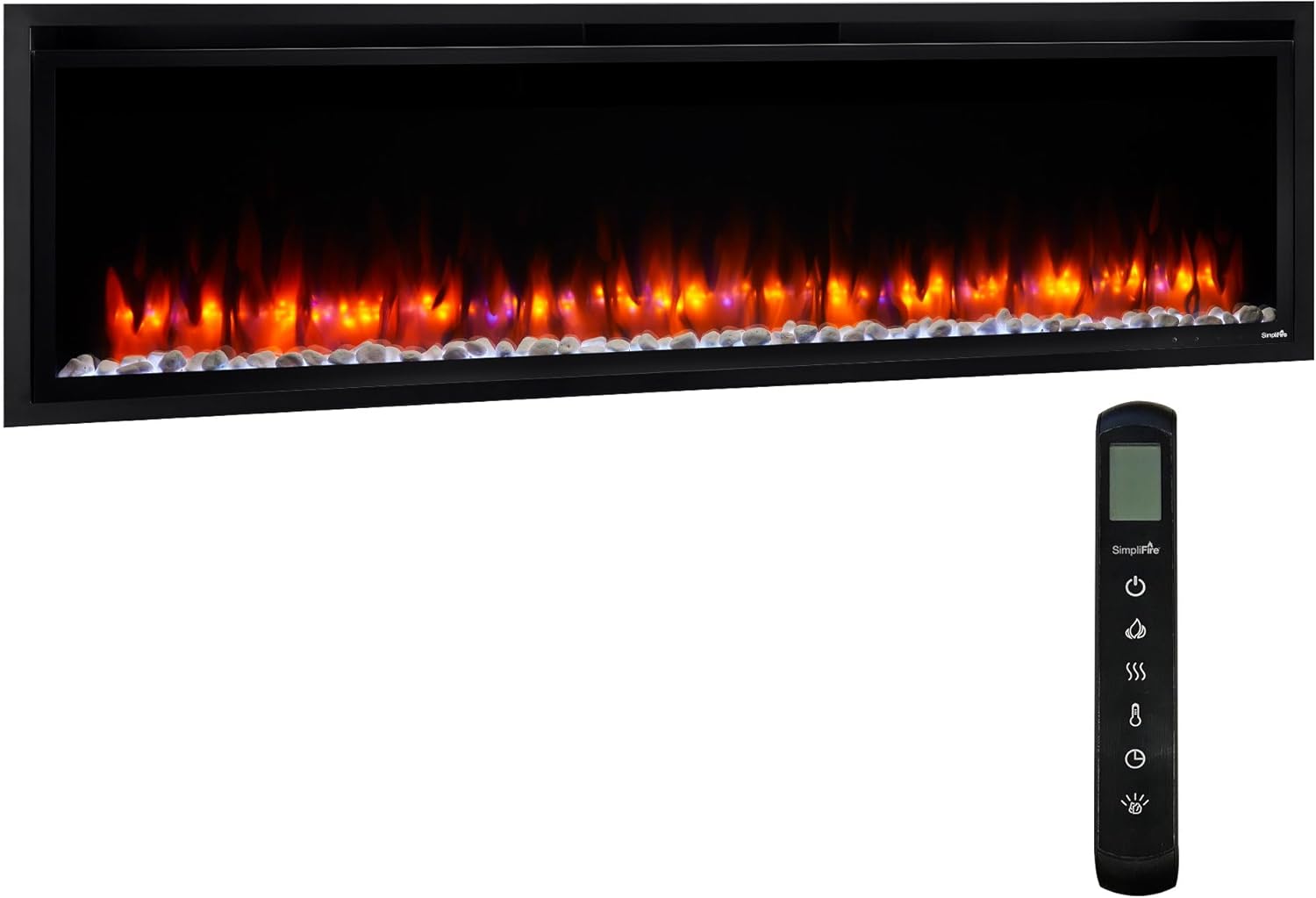 SimpliFire 60-Inch Allusion Platinum Electric Fireplace