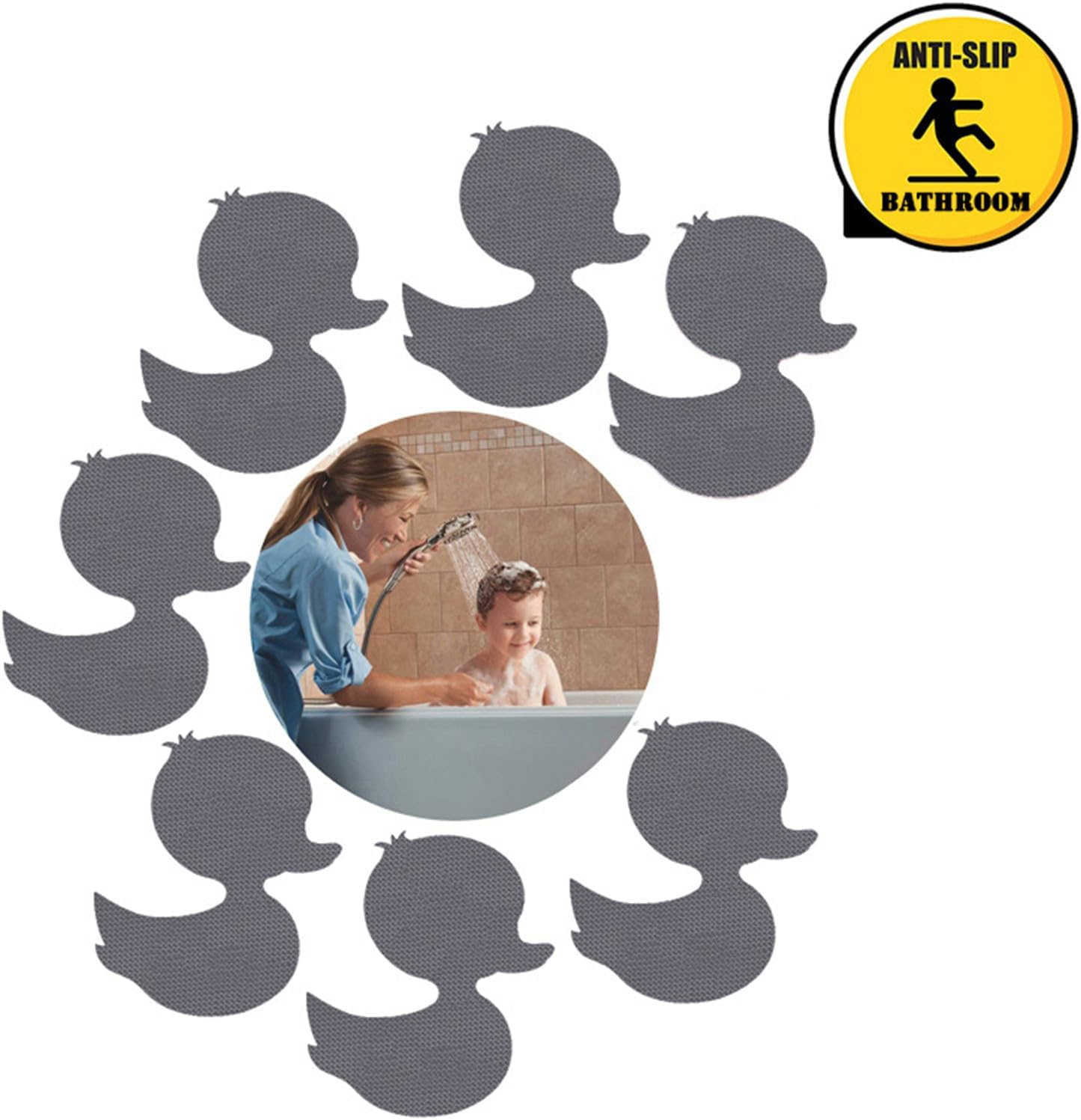 12pcs Anti-Slip Duck Mats for Bathtub and Bathroom Use