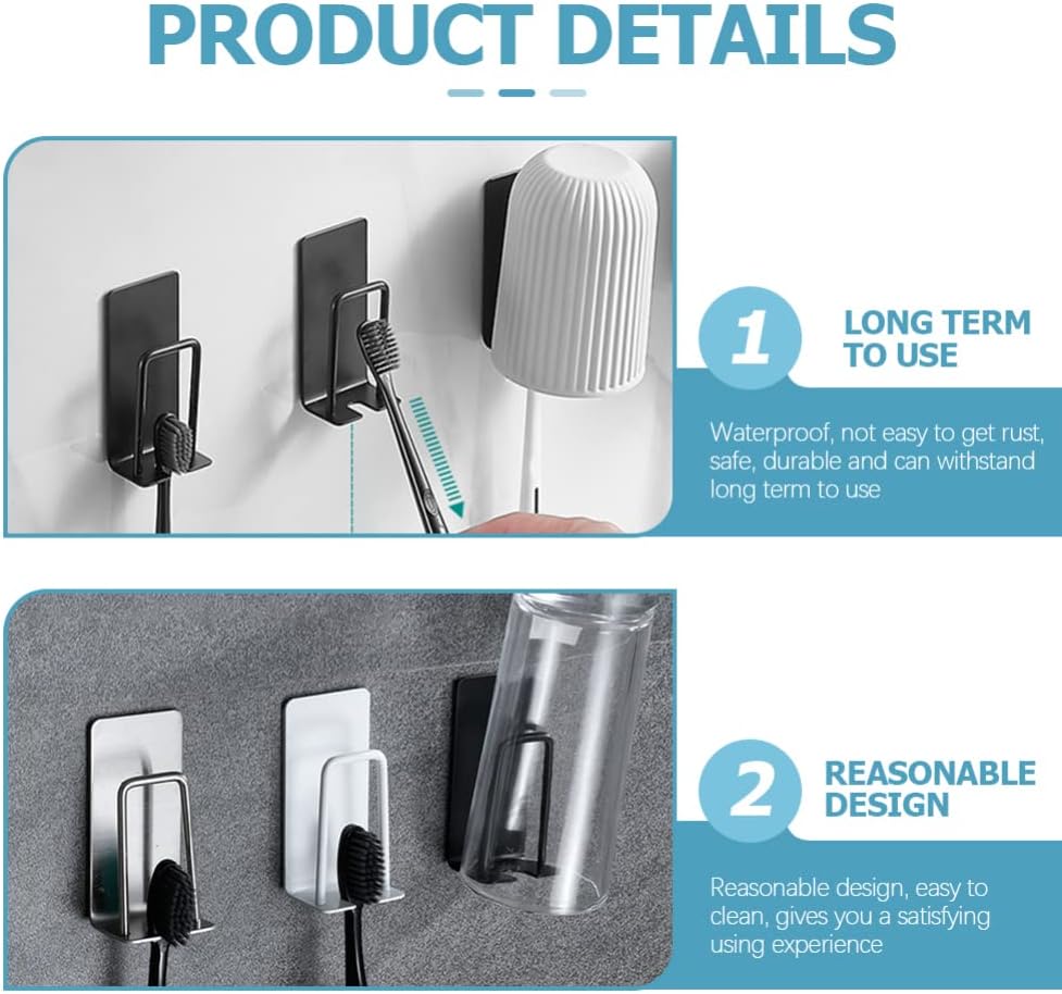 ULTECHNOVO 2pcs Wall Mounted Toothbrush Holders
