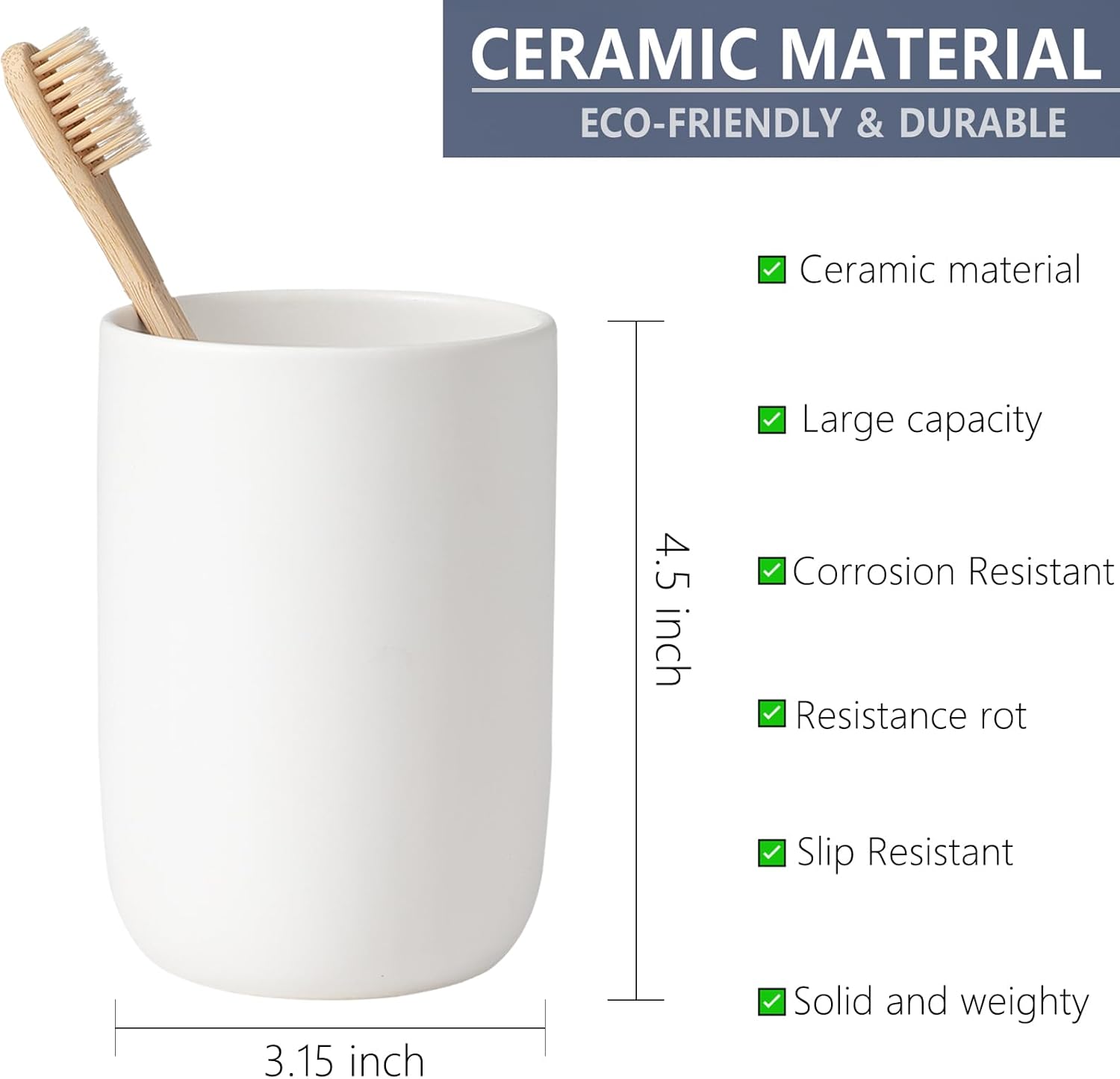 Ceramic Soap Dispenser Set with Toothbrush Holders