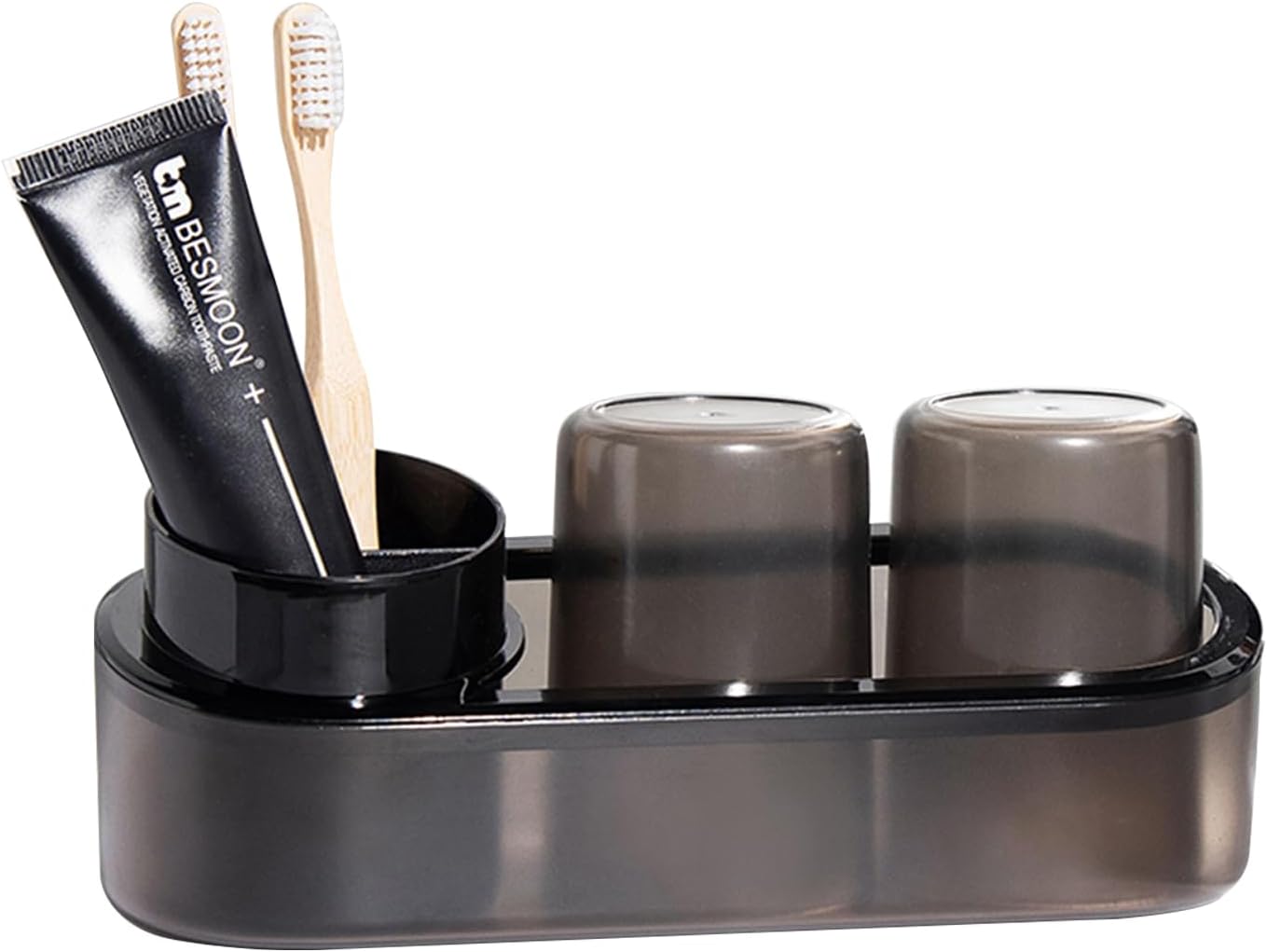 Kids Toothbrush Holder Set with 3 Slots and 2 Tumblers