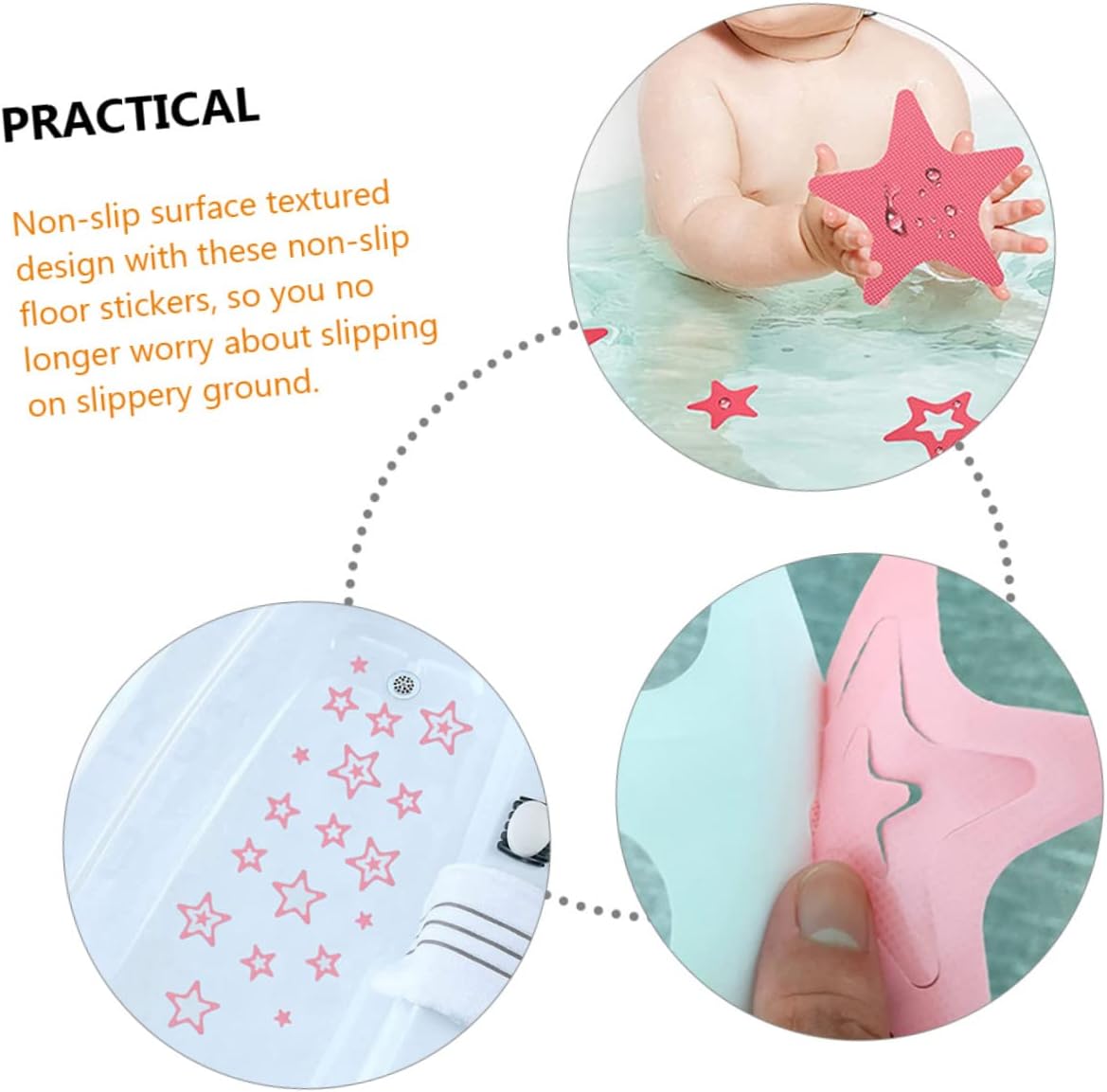 12pcs Star Shape Non Slip Bathtub Floor Stickers