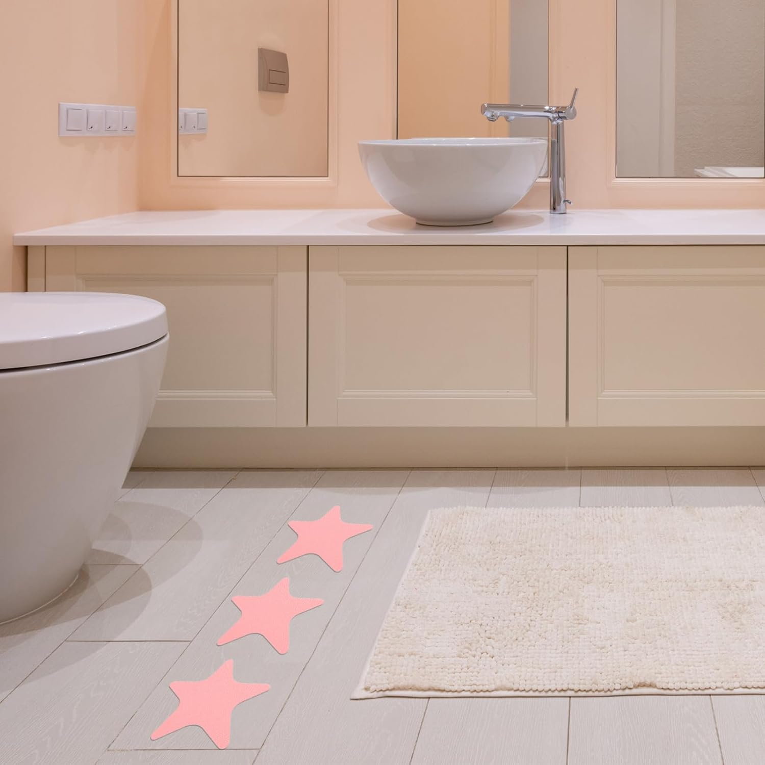 Garneck 4 Sets Self-Adhesive Star Stickers for Bathtubs and Floors