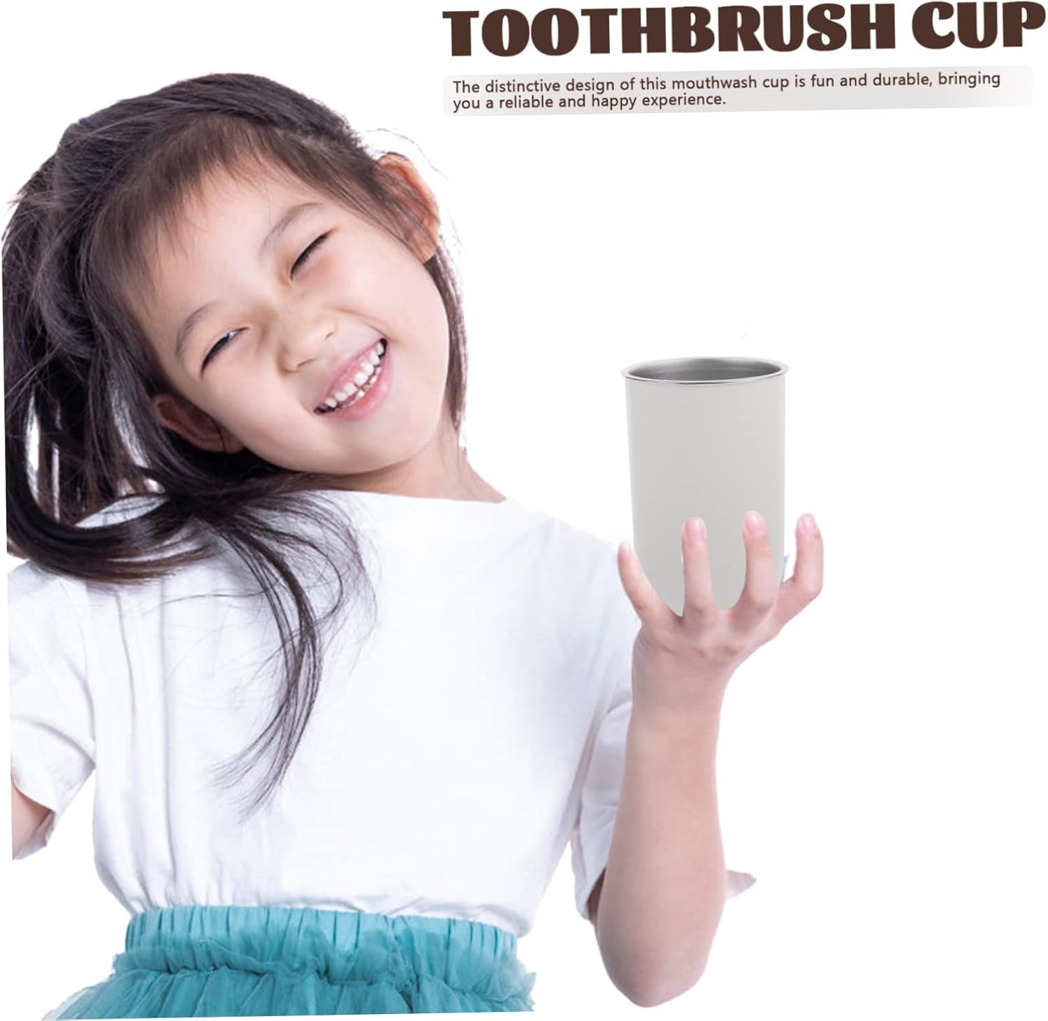 Anneome 2pcs Stainless Steel Mouthwash Cup for Boys and Girls