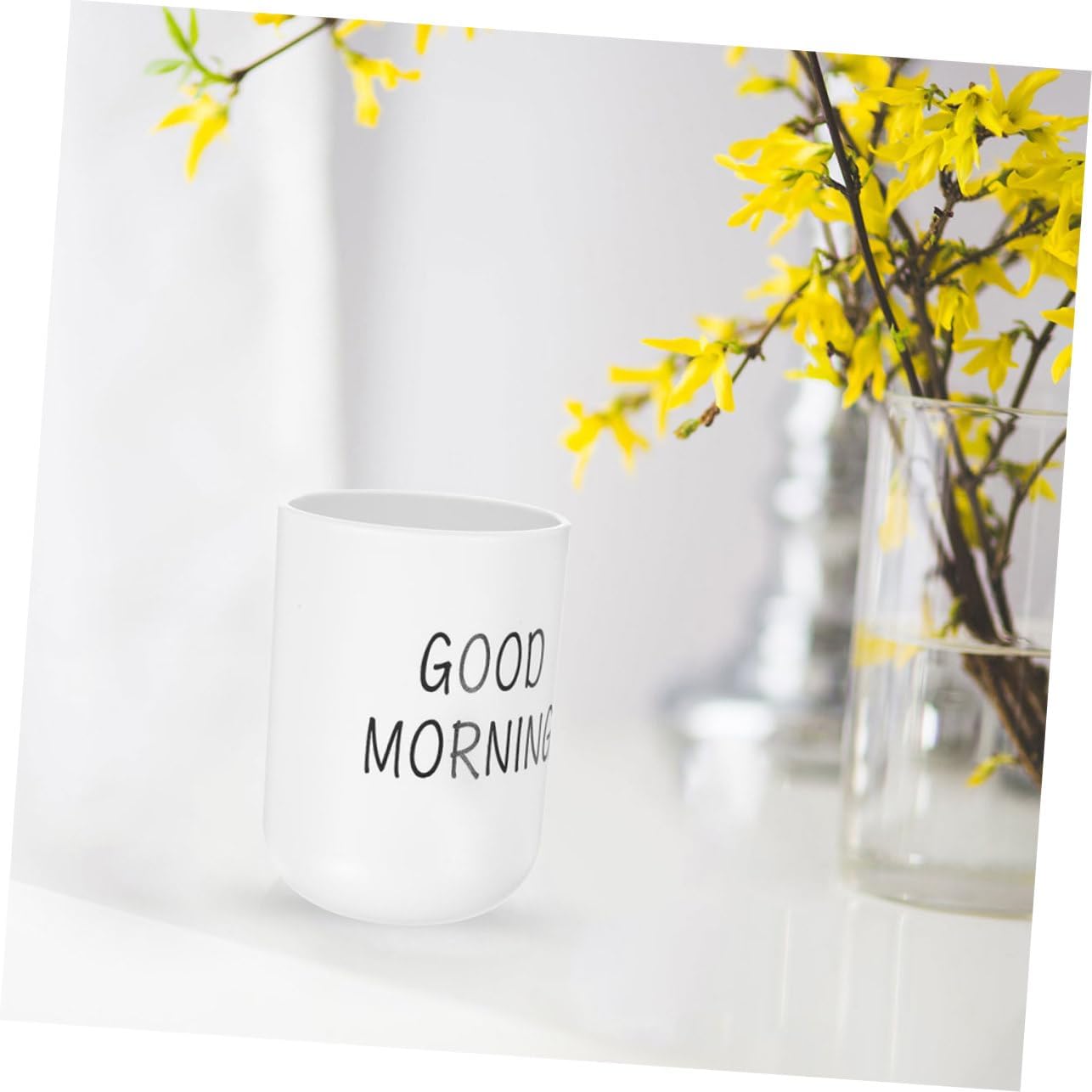 OUNONA Reusable Plastic Mouthwash Cup for Toothbrush Holder