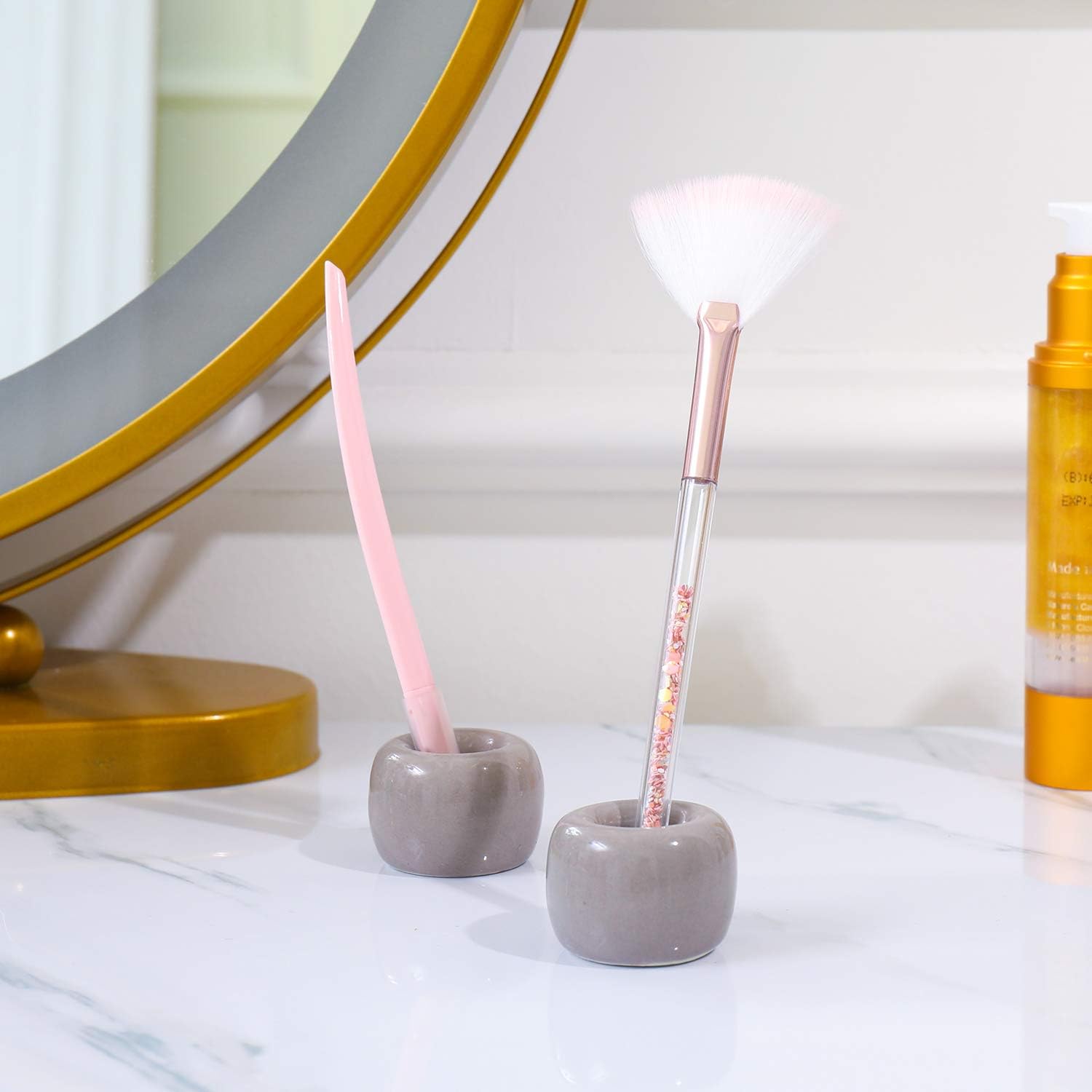 Airmoon Mini Ceramic Toothbrush Holder Stand Pack of 2