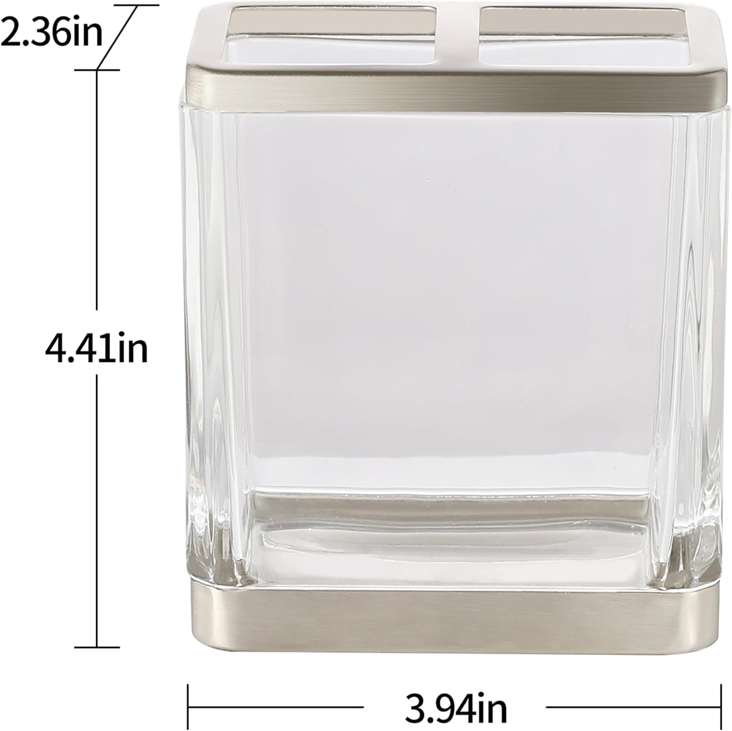 H Halston Heavy Weight Glass Toothbrush Holder