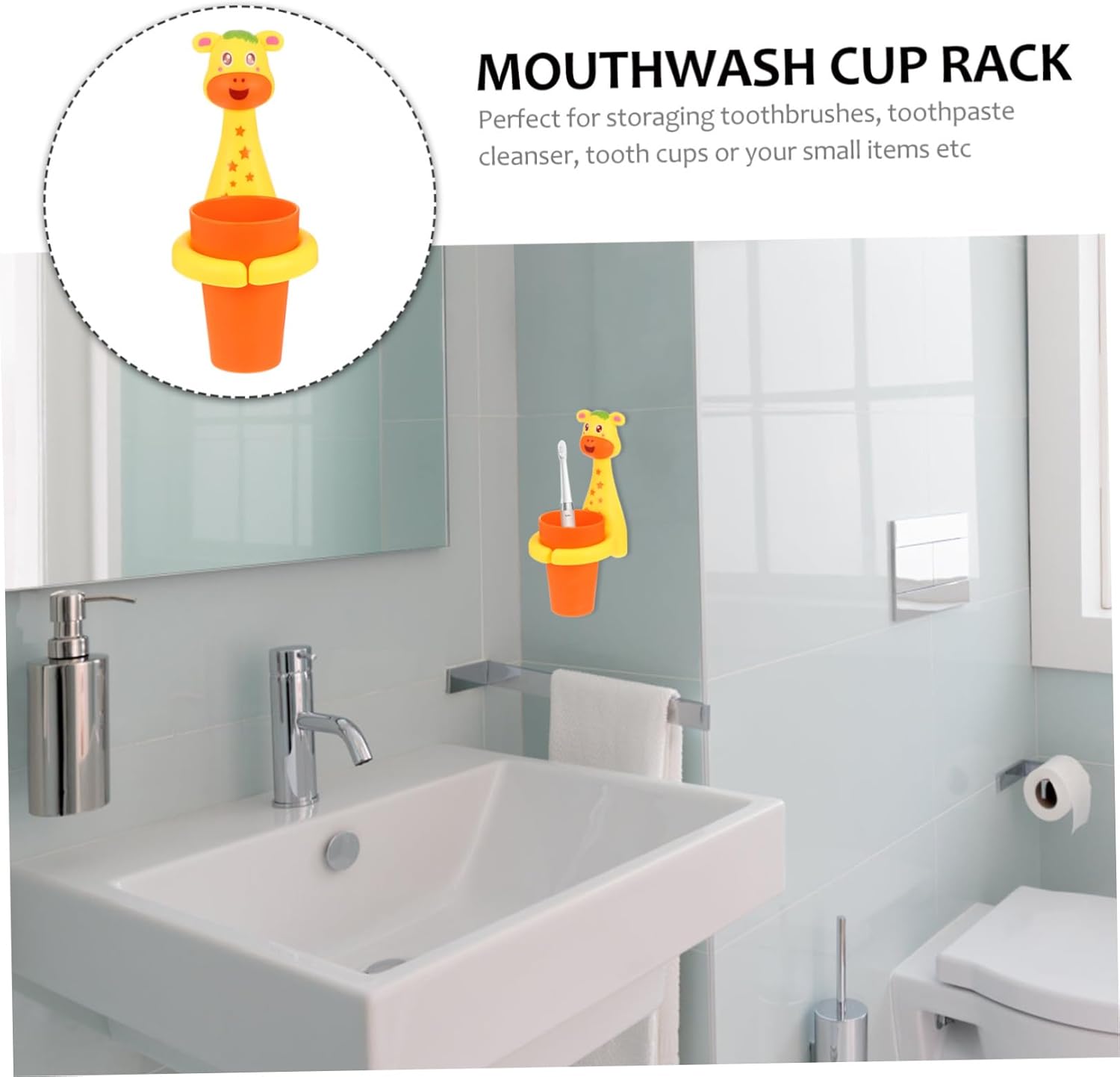 MAGICLULU No-Punching Toothbrush Cup with Holder