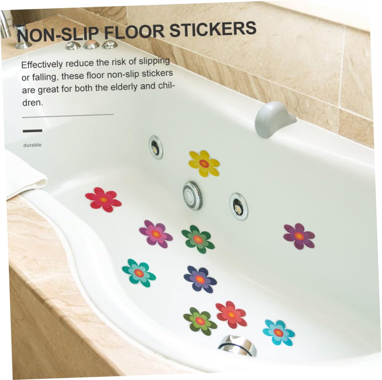 ABOOFAN Anti-Slip Bath Tub Stickers Daisy Pattern