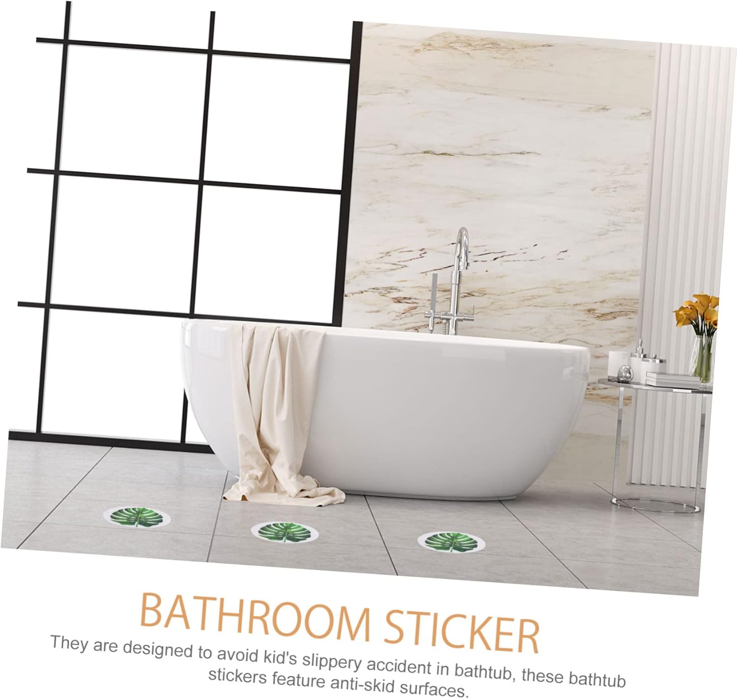 Ciieeo Leaf Design Anti-Skid Bath Decals