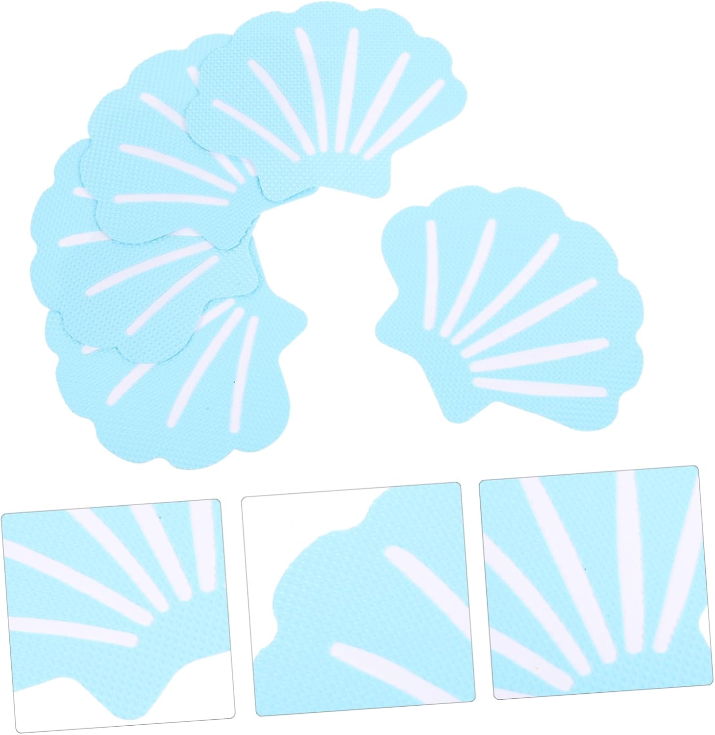 JECOMPRIS 12Pcs Shell Shape Non-Slip Bathroom Decals