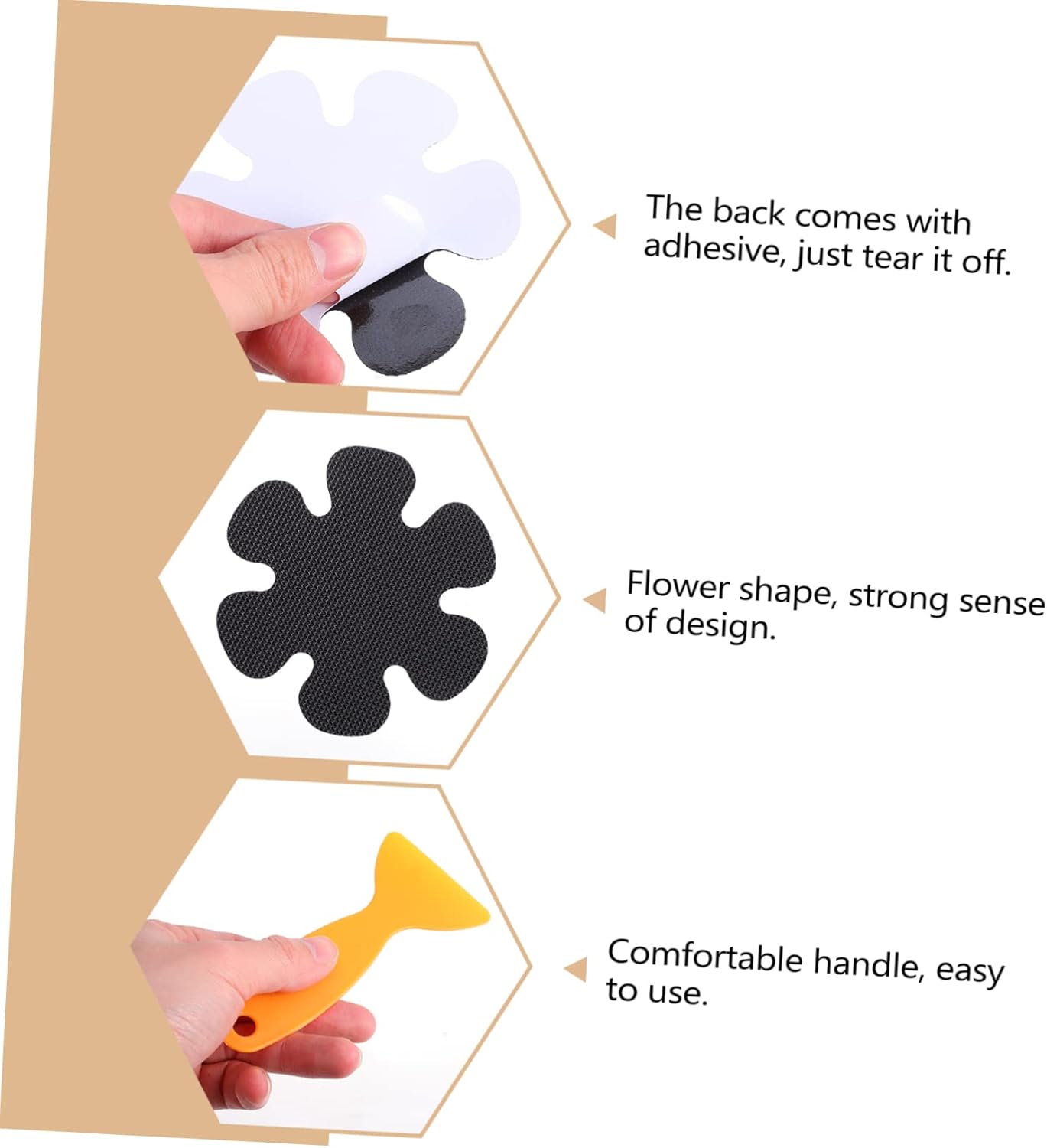 20pcs Flower Shaped Non-Slip Bath Stickers for Bathtub and Shower