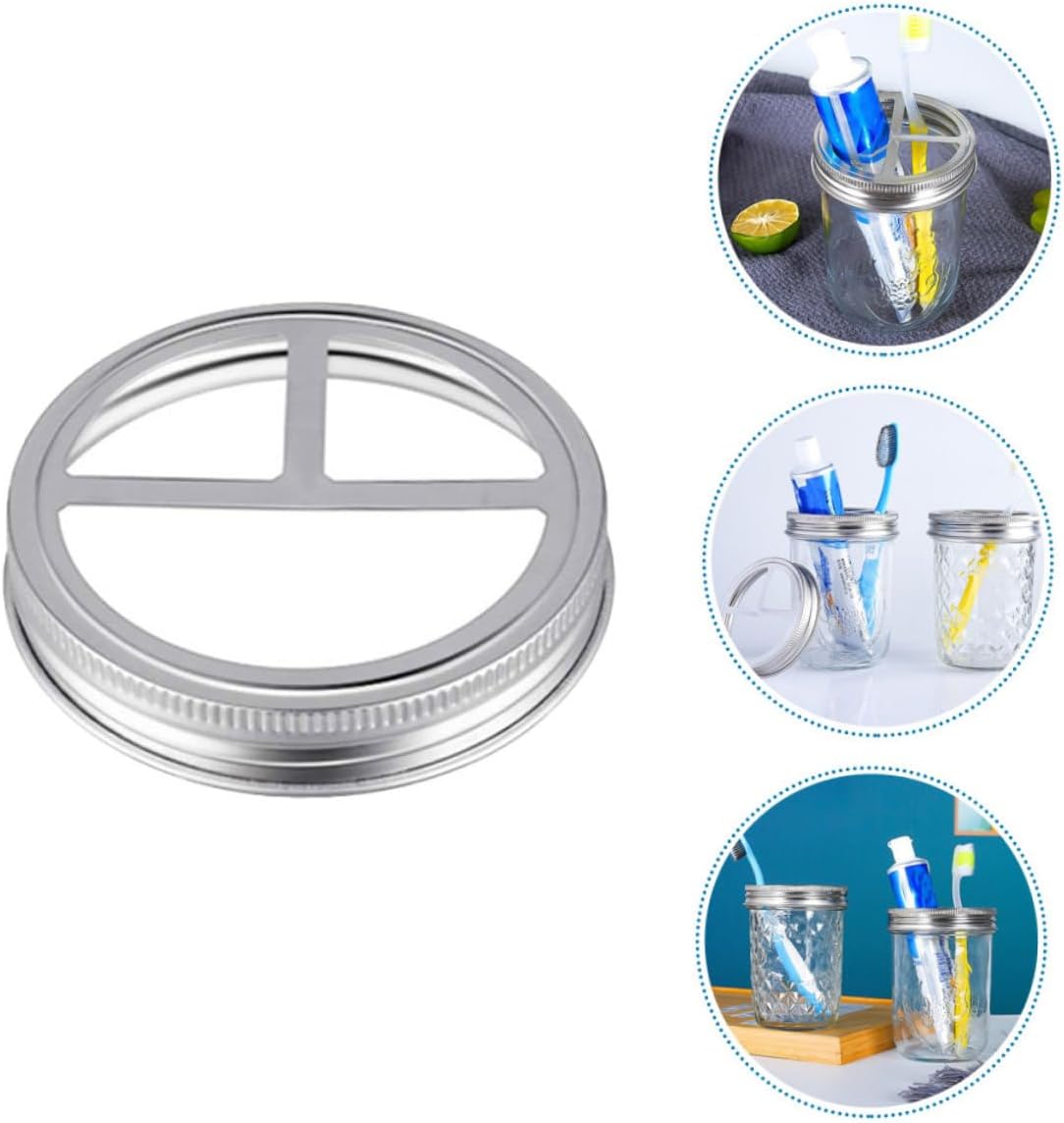 HOLIDYOYO 5 Pcs Stainless Steel Toothbrush Holder Lids