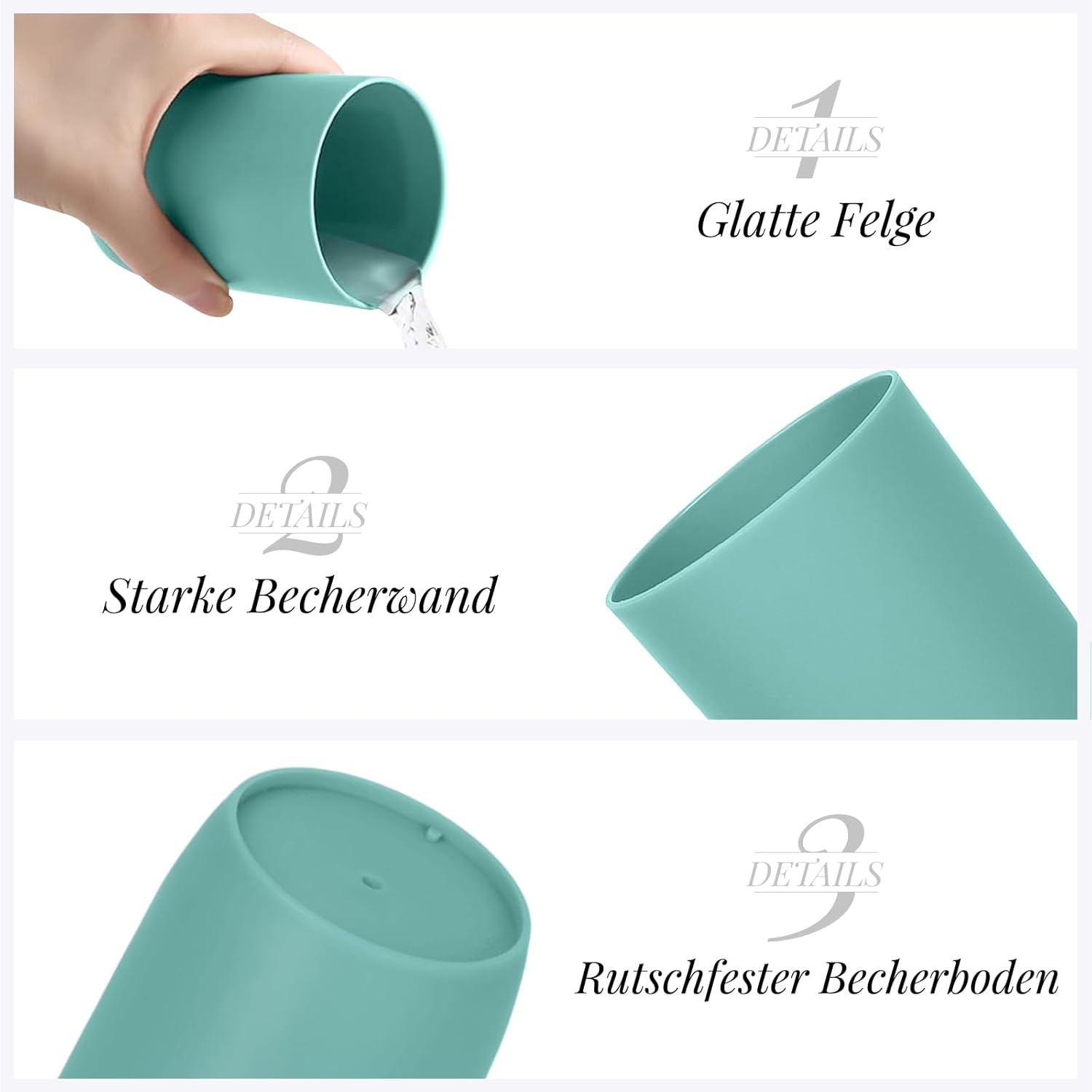 YIK TUNG 4-Pack Stackable Bathroom Cups