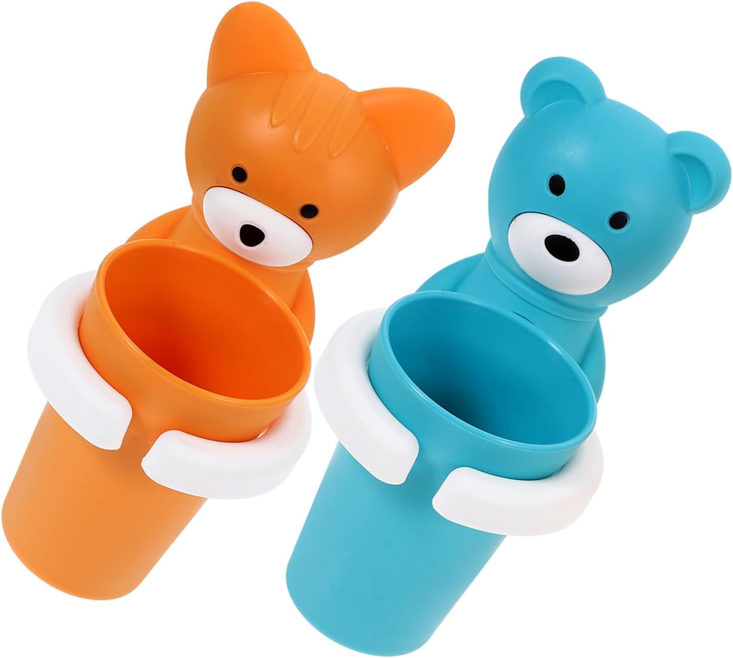 WOONEKY 2sets Cartoon Toothbrush Cup Holder Wall-Mounted Organizer 1